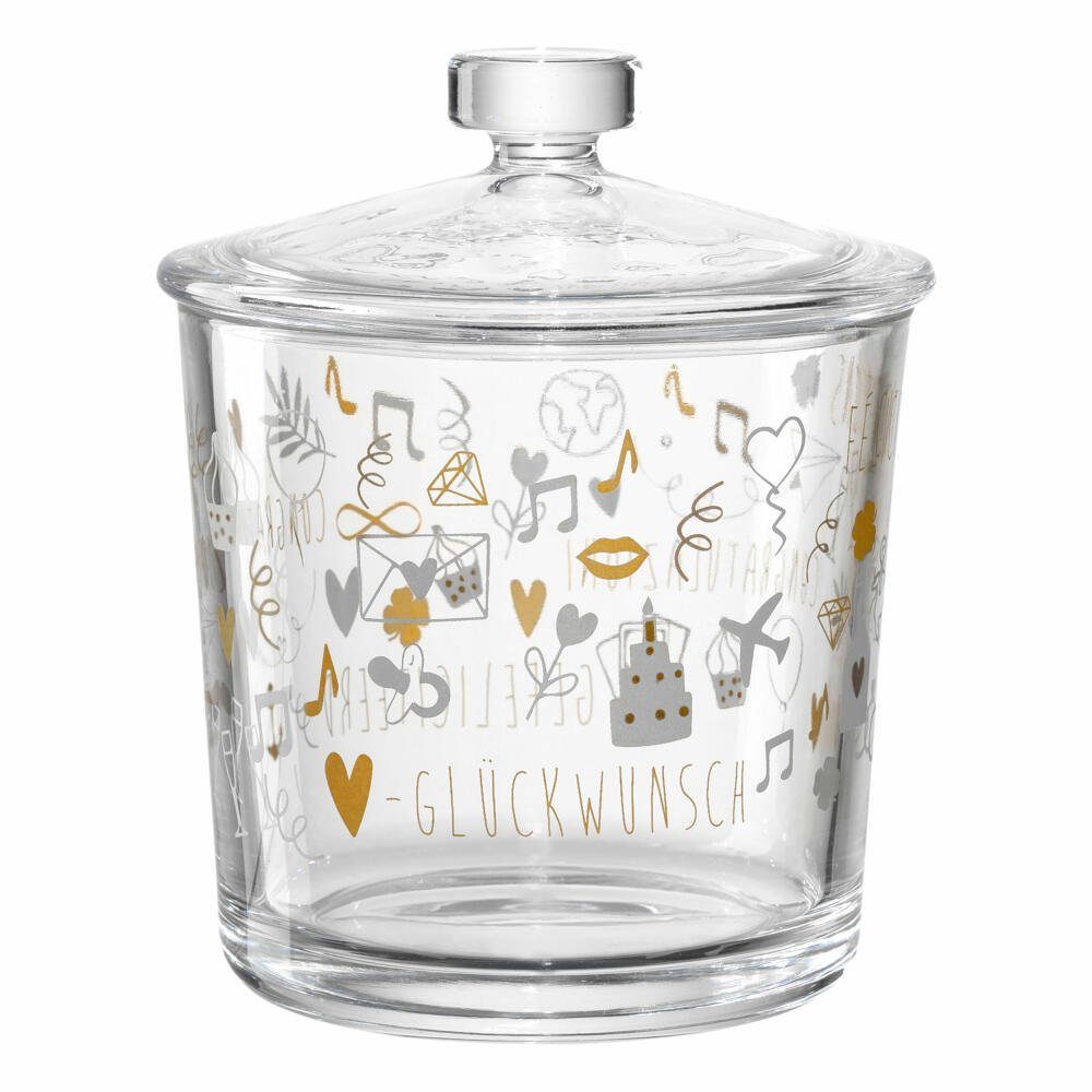 LEONARDO HOME Tischlicht EMOZIONE - Herz Aus Glas, 10,7 Cm, Mehrfarbig - Perfekt Als Deko Oder Geschenk