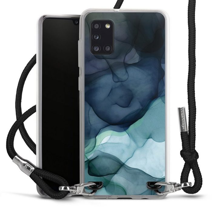 DeinDesign Handyhülle Wasserfarbe Textur Muster Liquid Art Twilight Mood Samsung Galaxy A31 Handykette Hülle mit Band Case zum Umhängen