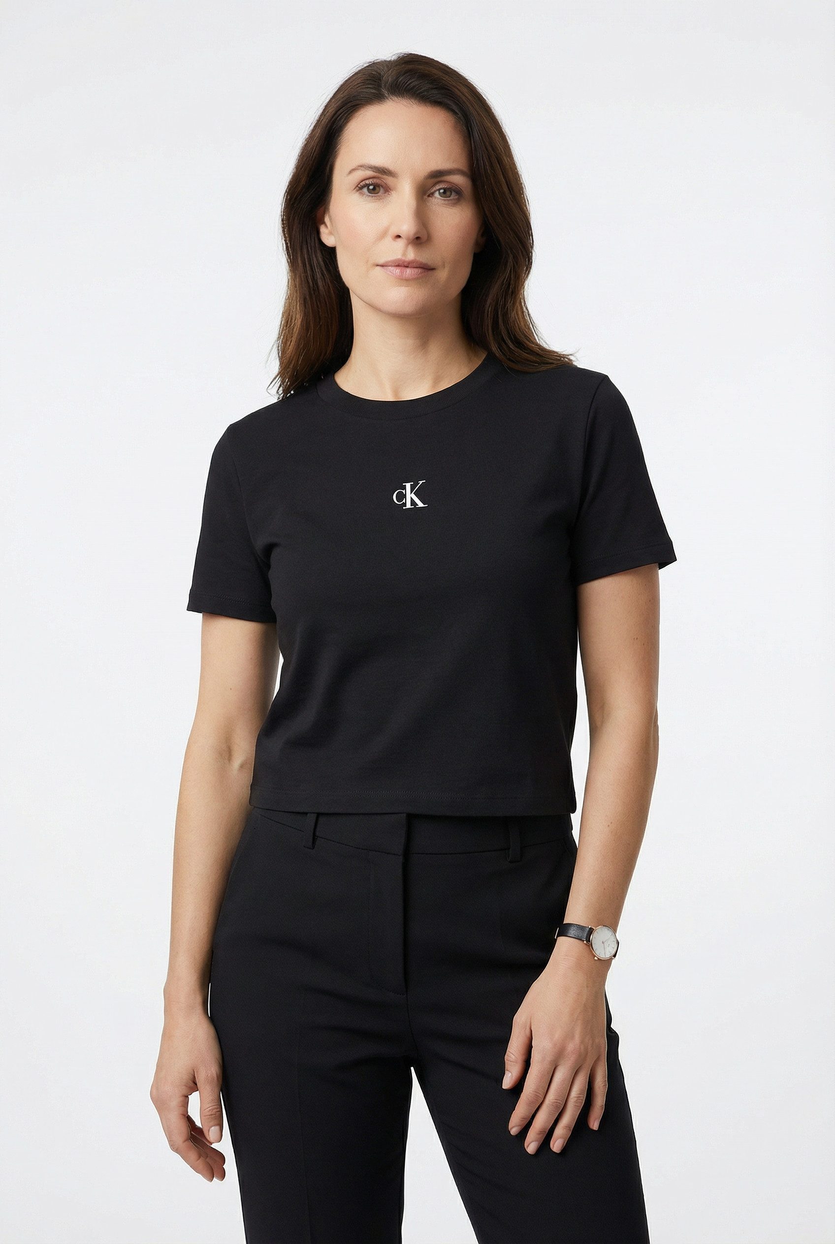 Calvin Klein Jeans T-Shirt LOGO CROPPED TEE Boxy fit mit Rundhalsausschnitt, mit Logoschriftzug