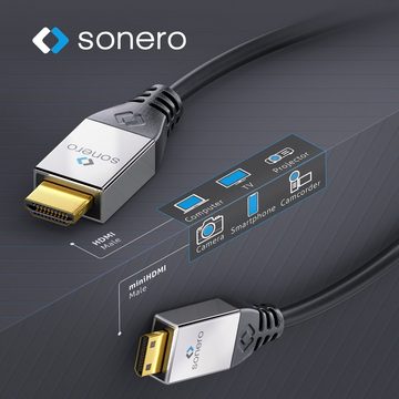 sonero sonero® Premium High Speed Mini HDMI Kabel mit Ethernet, 1,00m, UltraH HDMI-Kabel