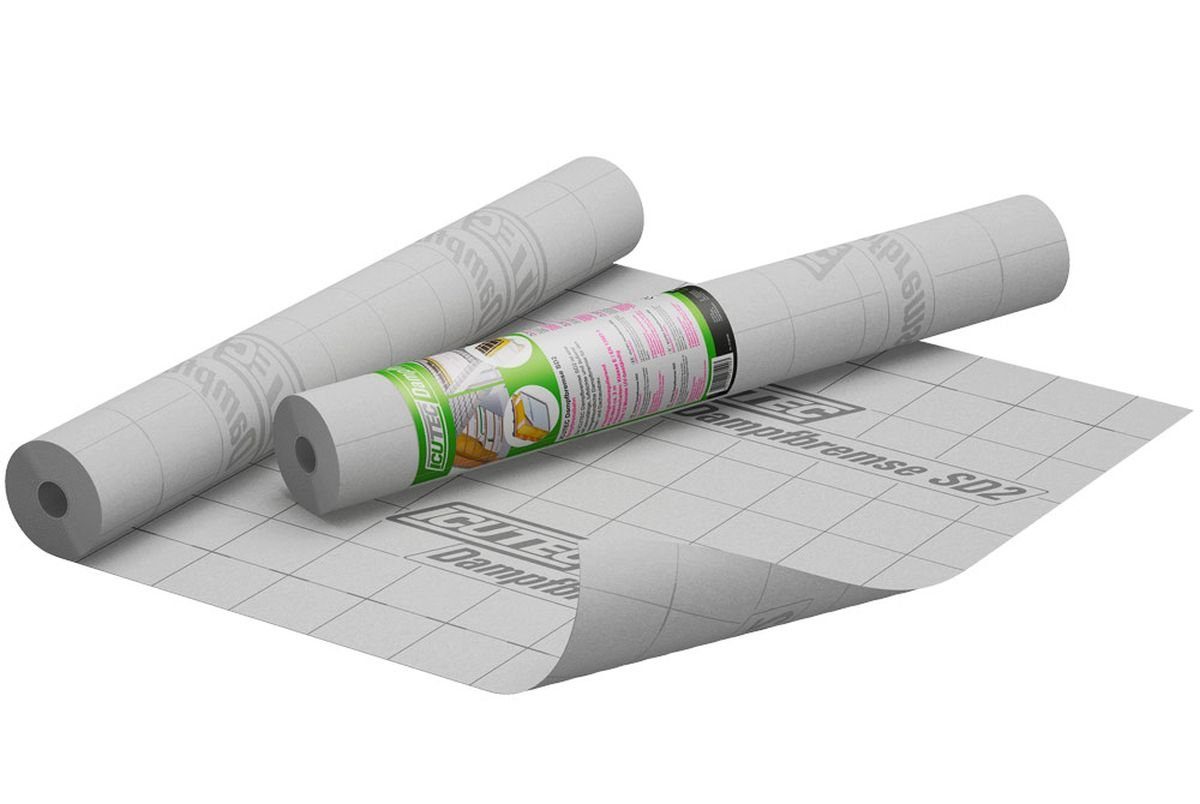 ICUTEC Dampfbremsfolie SD2, 1 x 25 m, feuchtigkeitsregulierend, Brandverhalten: Klasse E, Verlegen, feuchtigkeitsregulierend, begehbar, 1 m Breite, 25 m Länge