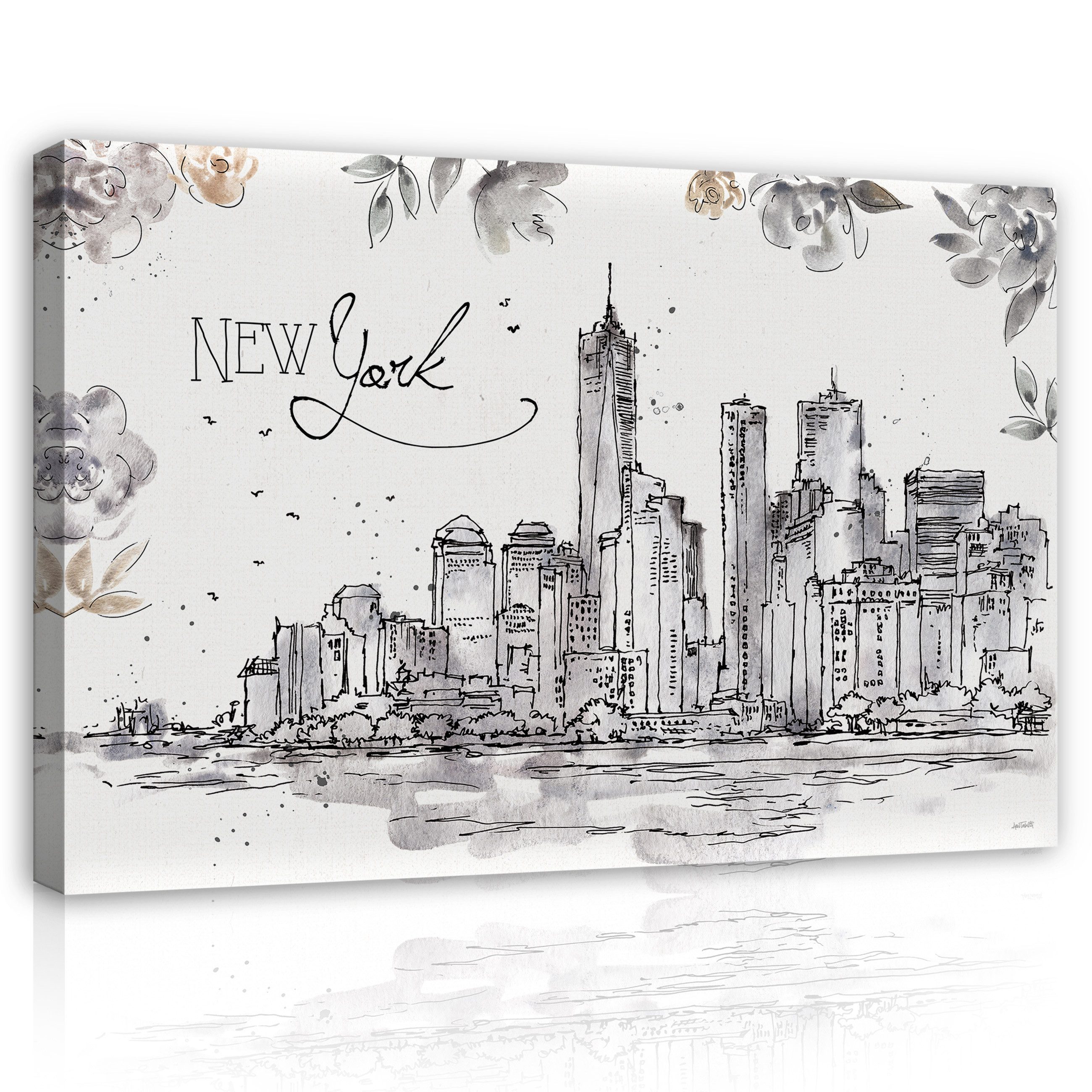 Leinwandbild New York Abstrakt Stadt Kunst Modern Wandbilder Wand Deko XXL Bilder