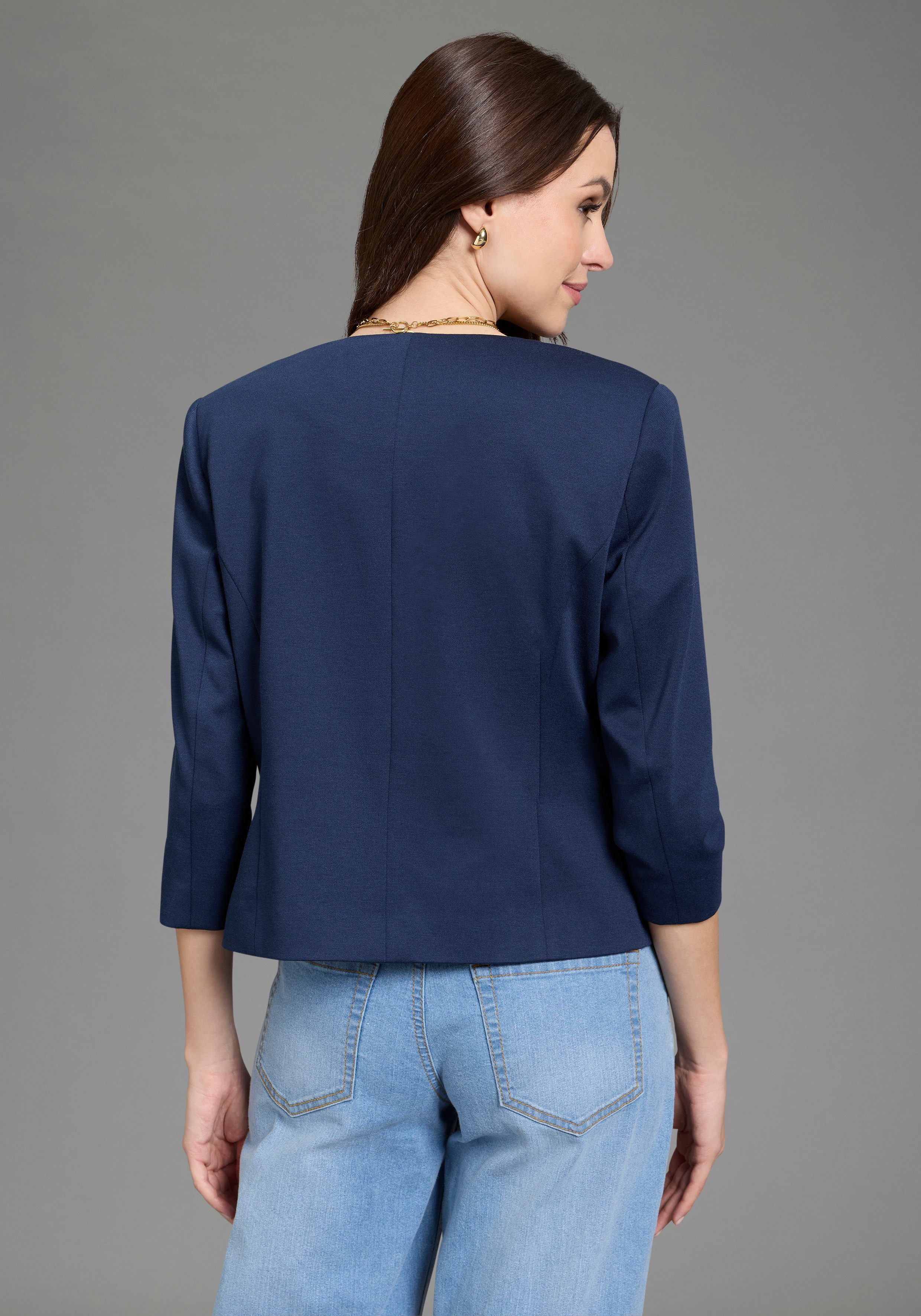 Laura Scott Kurzblazer aus elastischer Jerseyware, mit Hakenverschluss