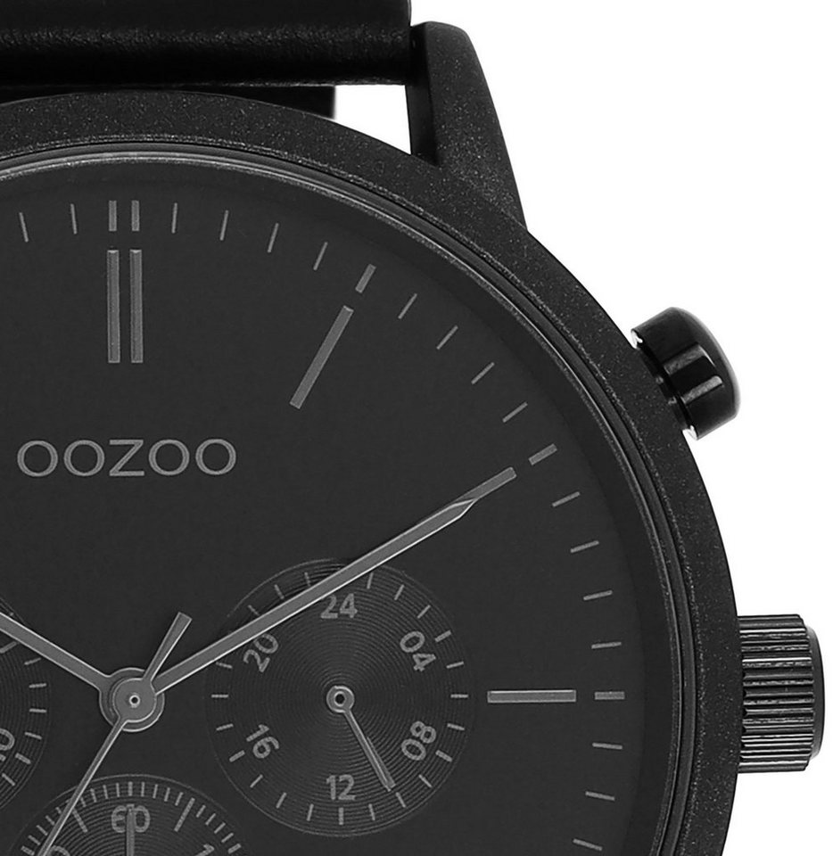 OOZOO Quarzuhr C11203, Gehäuse aus Metall, schwarz IP-beschichet, Ø ca. 50  mm