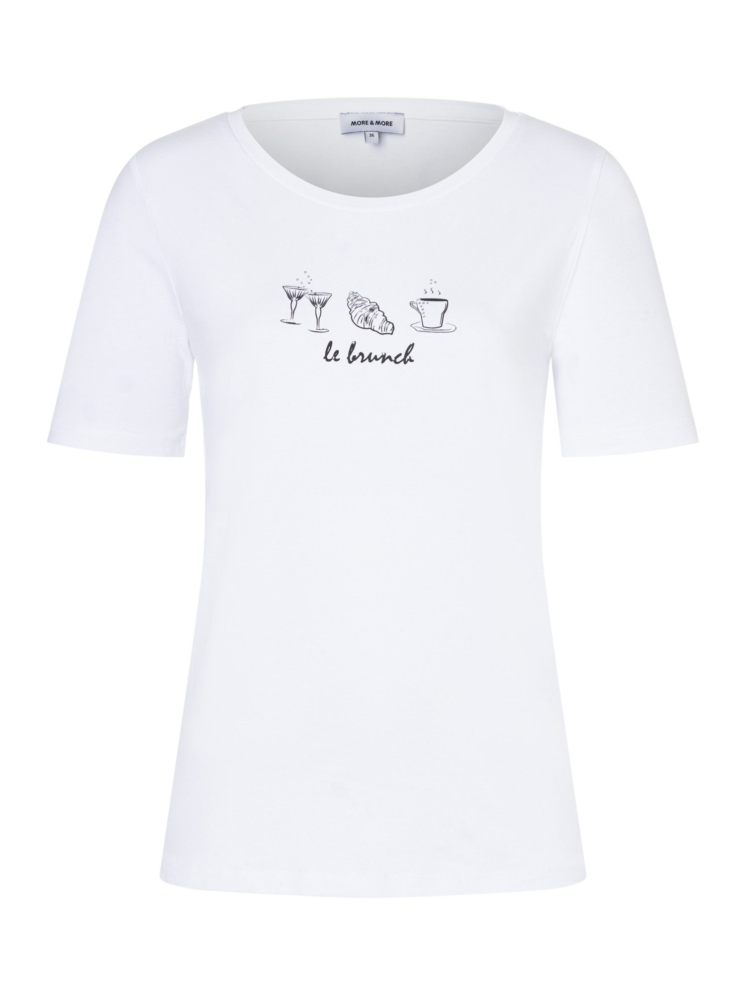 T-Shirt T-Shirt mit Frontprint und Strasssteinchen
