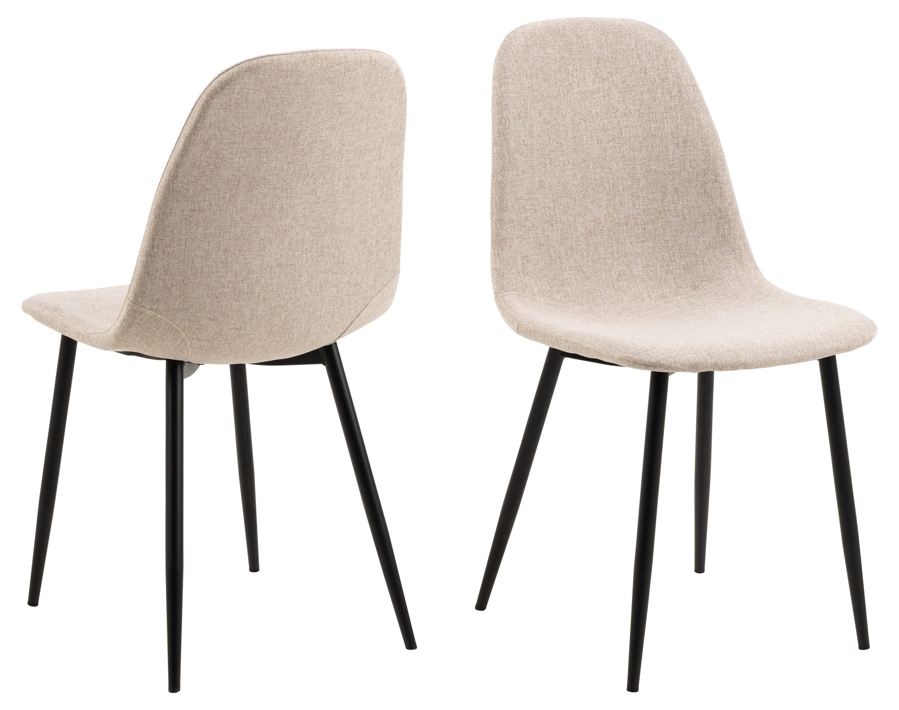 Esszimmerstuhl (4er-Set) in Beige, Stoff - 44x86x54cm (BxHxT)