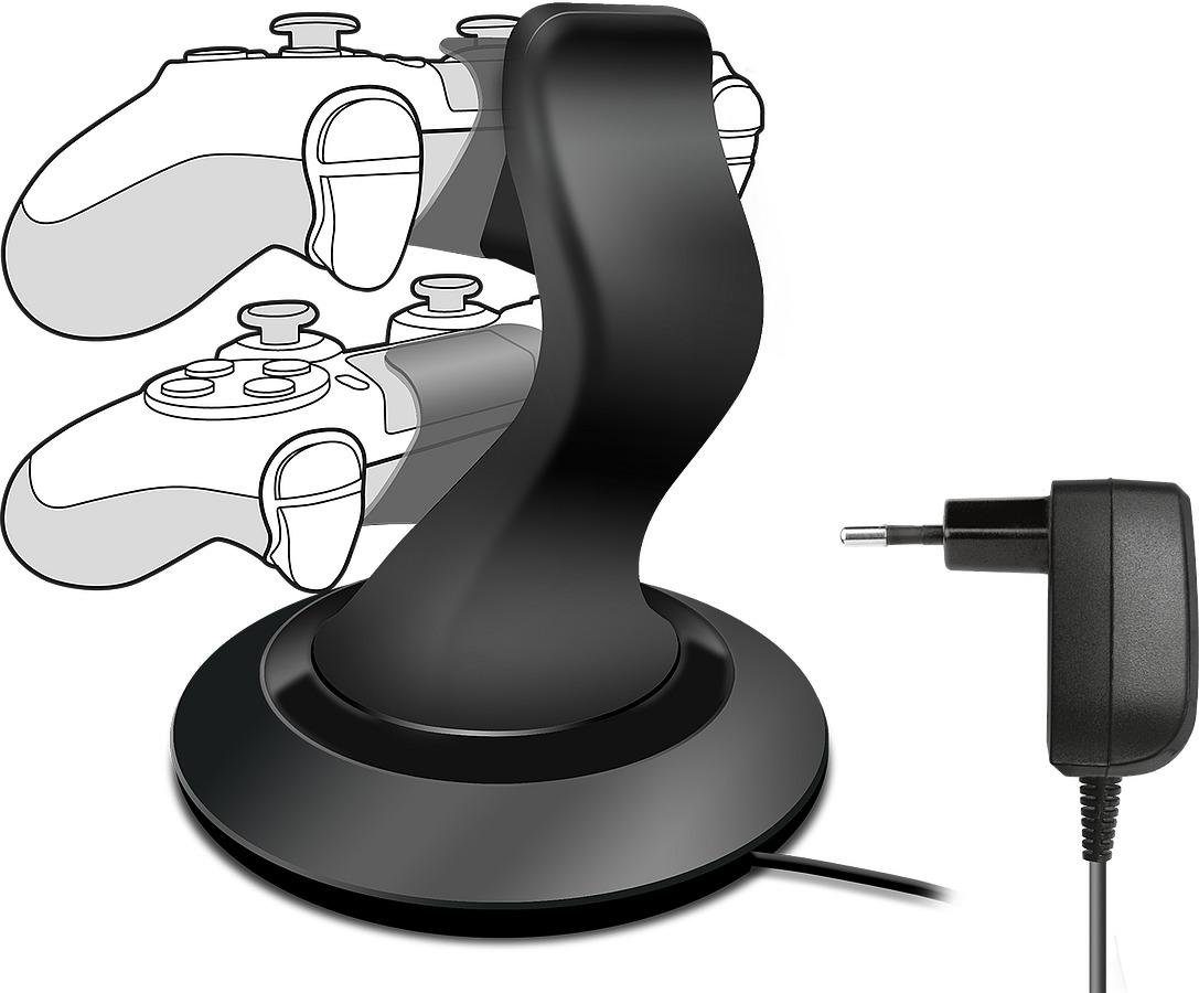 Speedlink TWINDOCK Charging System für PS4, schwarz Controller-Ladestation (Dual-Controller Station mit Netzteil)