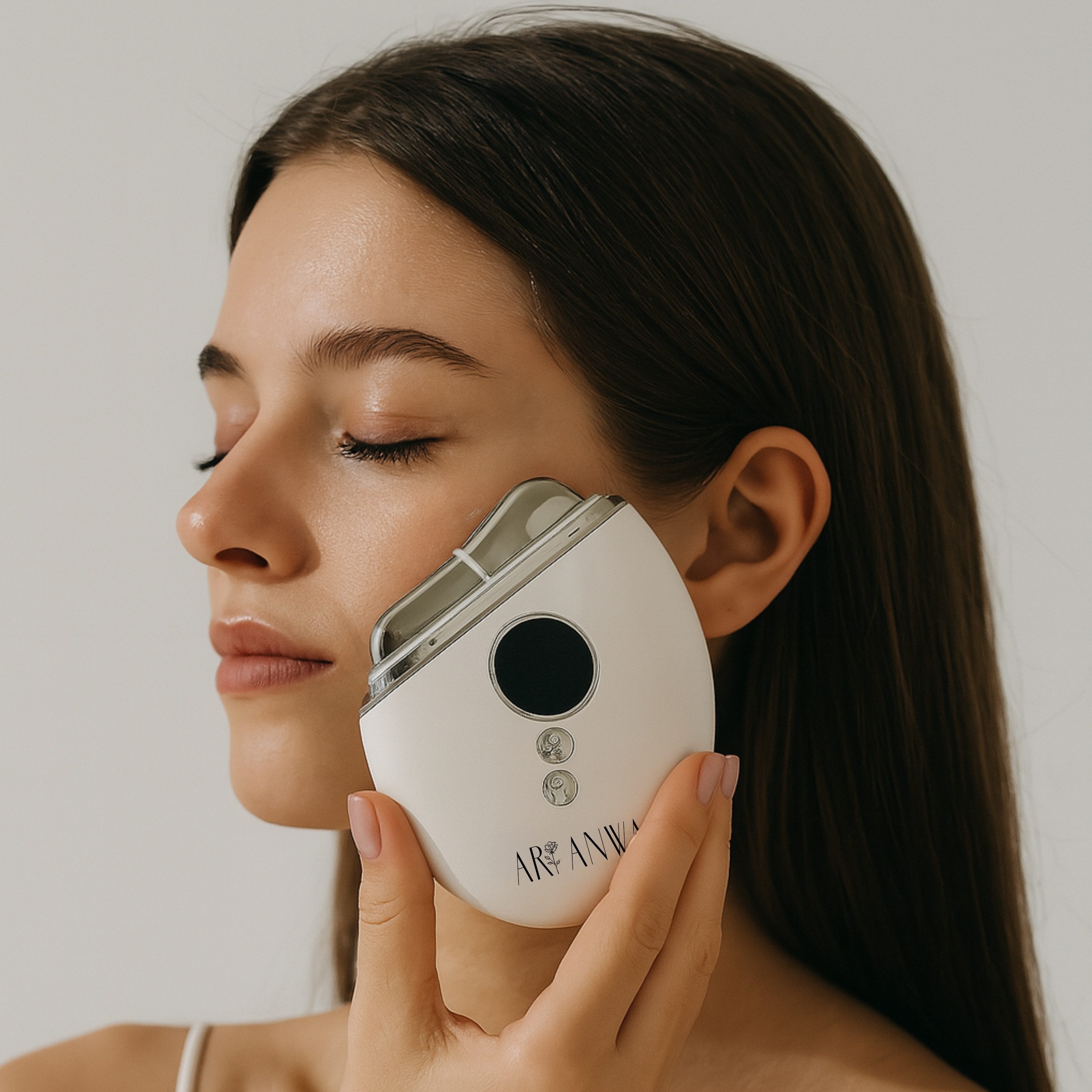 ARI ANWA Skincare Gesichtsmassagegerät Gua Sha Massager mit EMS, Licht- und Wärmetherapie