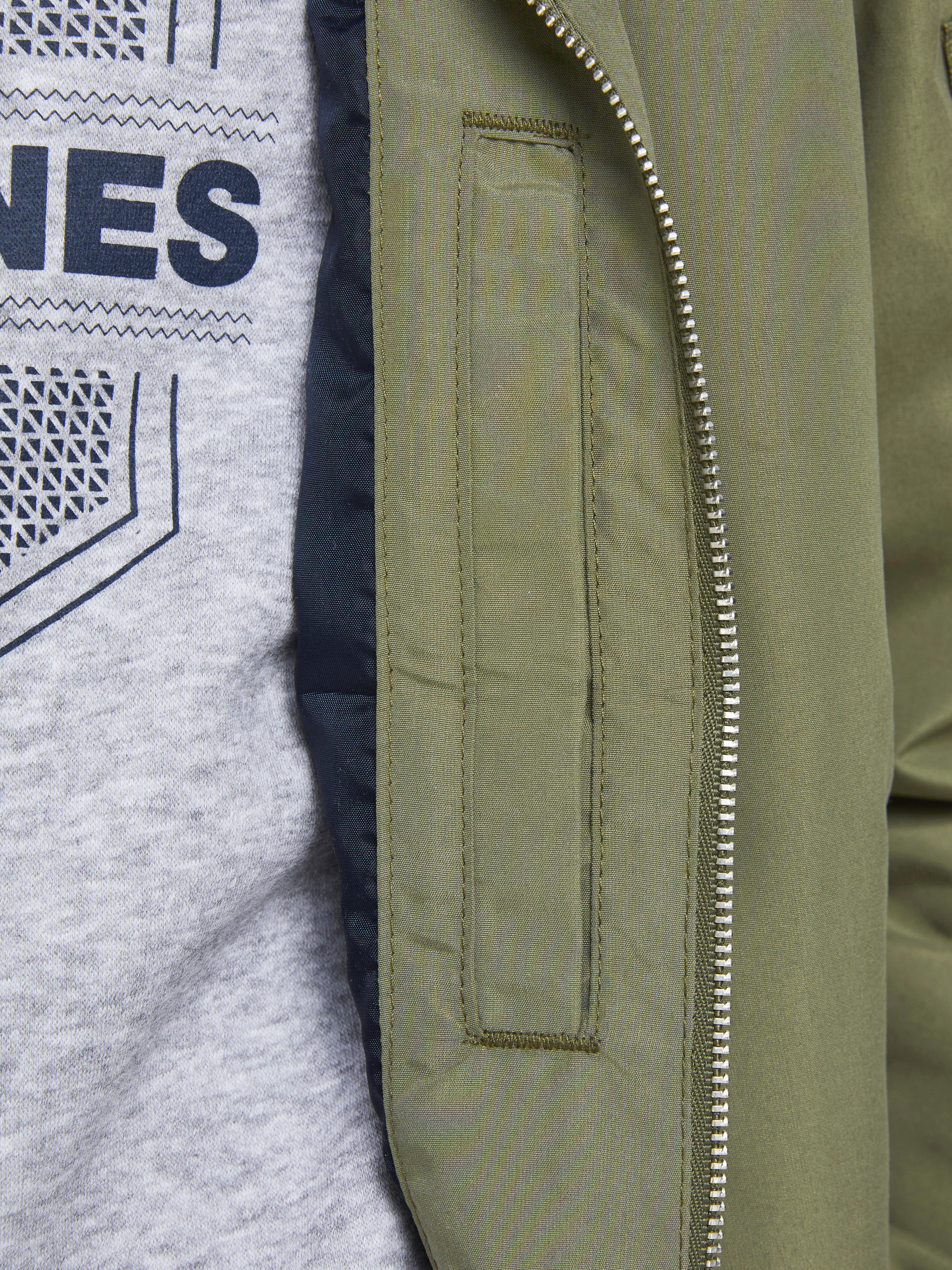 Jack & Jones Junior Bomberjacke JJERUSH windabweisend und pflegeleicht unifarben, modisch, regular fit, Web, Stehkragen