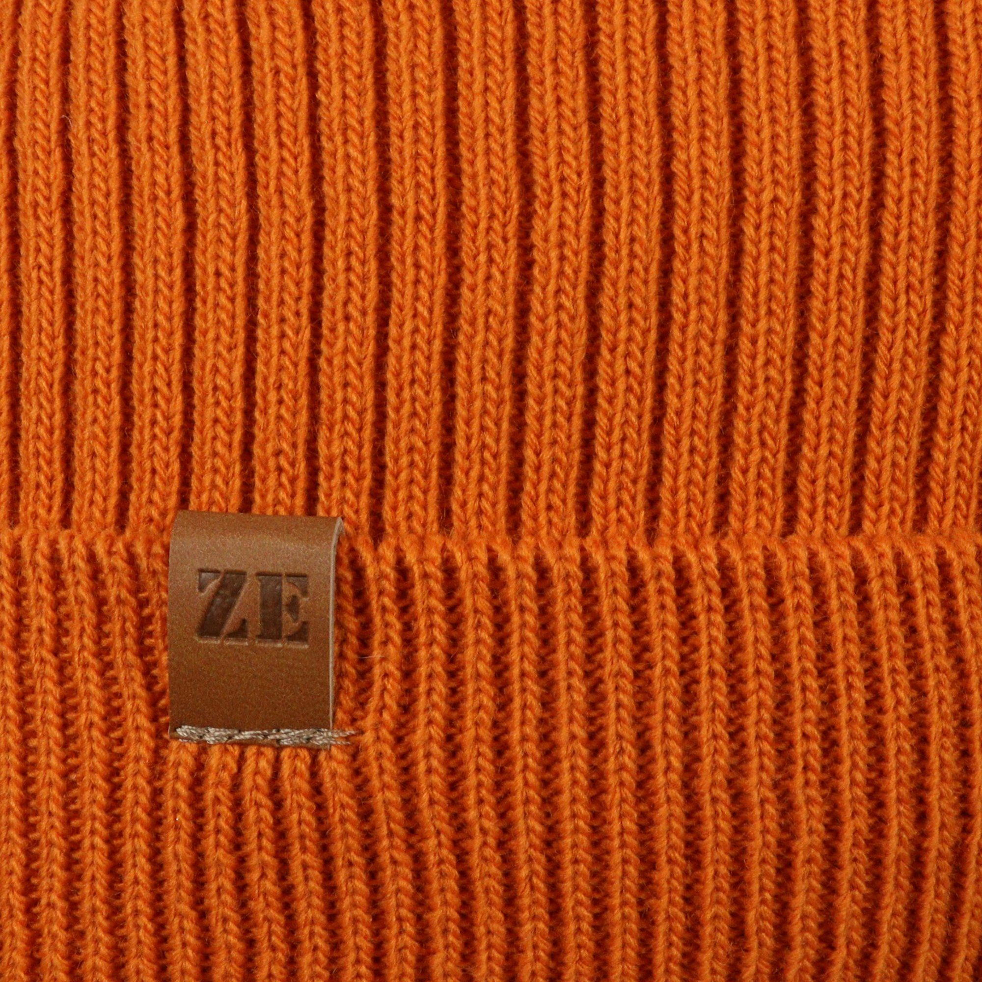 Mütze ZEBRO orange Strickmütze Kira