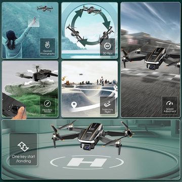 CHUBORY Robuster bürstenloser Motor- automatischer Schwebe, 3D-Flips Drohne (HD, mit Kamera für Anfänger kopfloser Modus, Trajektorienflug, 2 Batterien)