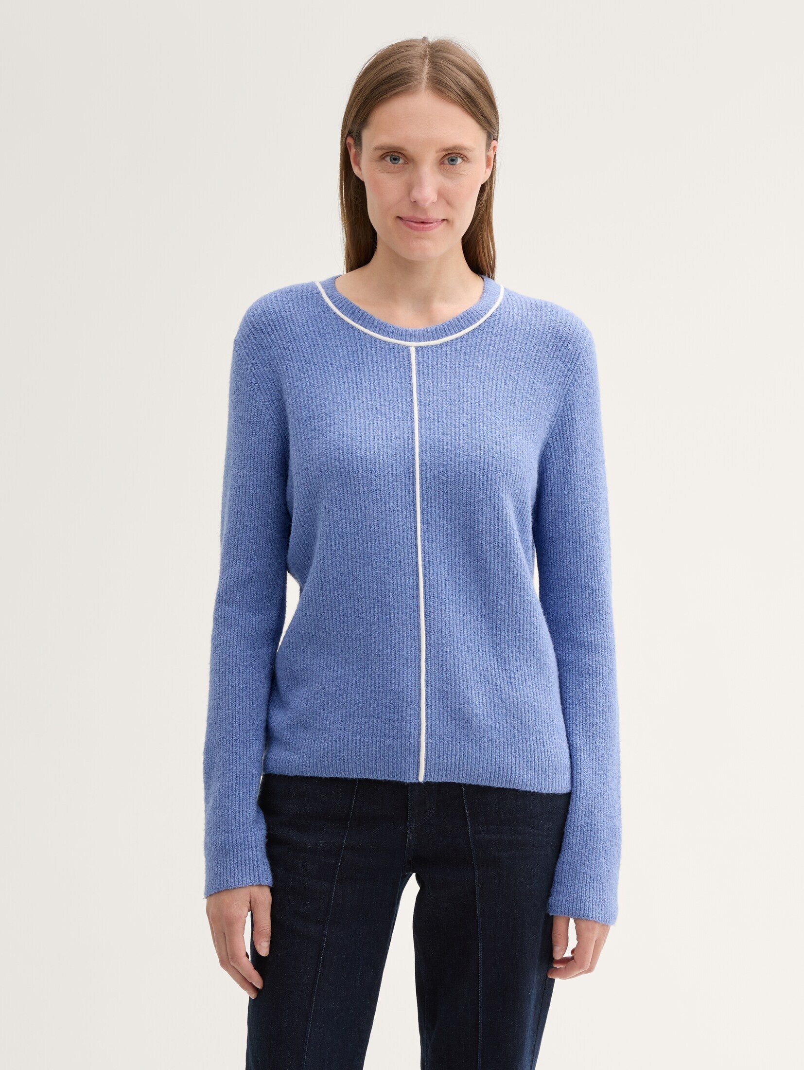 Strickpullover Strickpullover mit Ziernaht