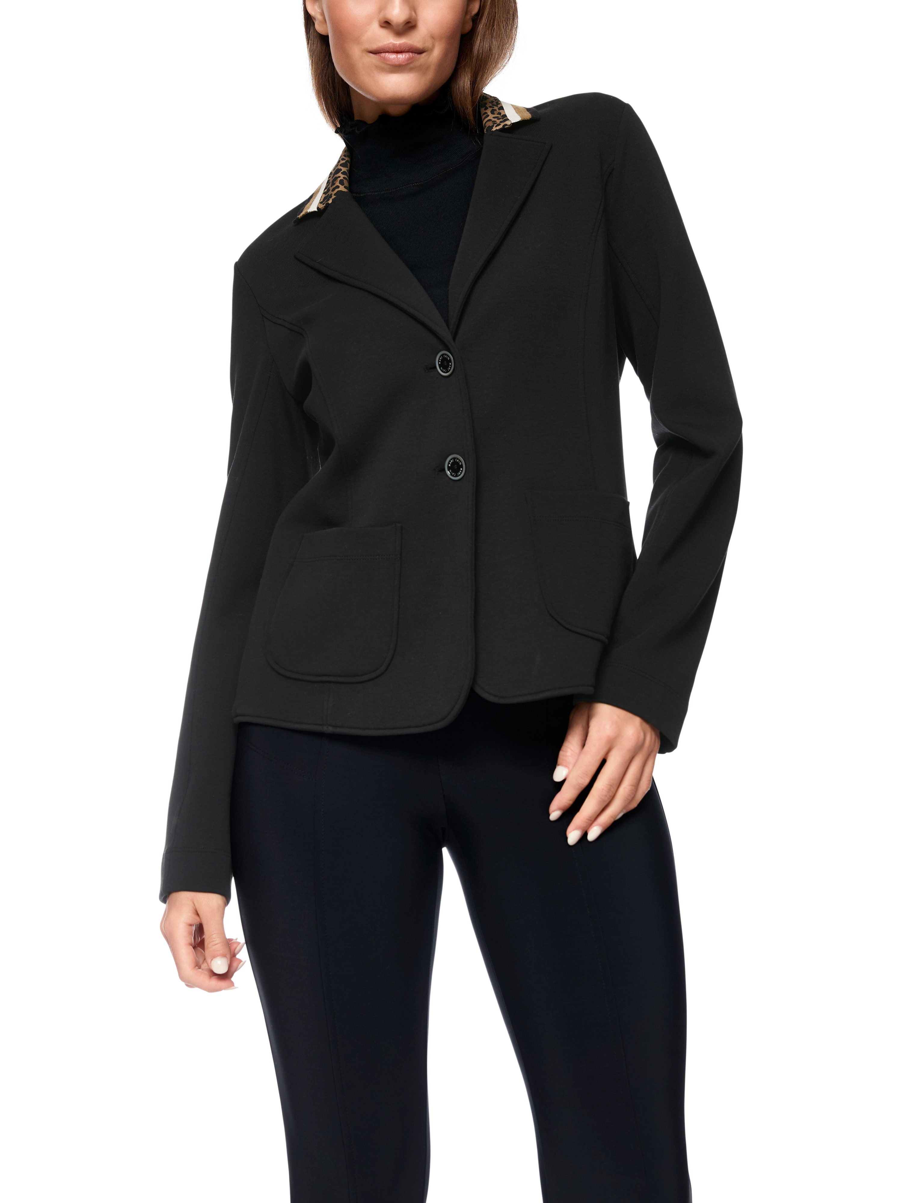 Marc Cain Kurzblazer Doggy Dogs Premium Damenmode Leoprint-Details am Krage günstig online kaufen