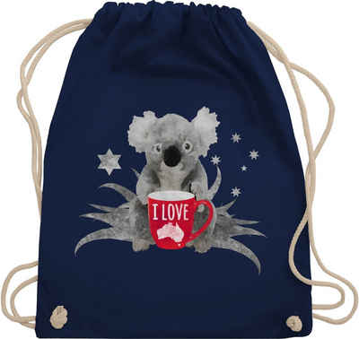 Shirtracer Turnbeutel I love Australien Koala, Kontinente Bekleidung