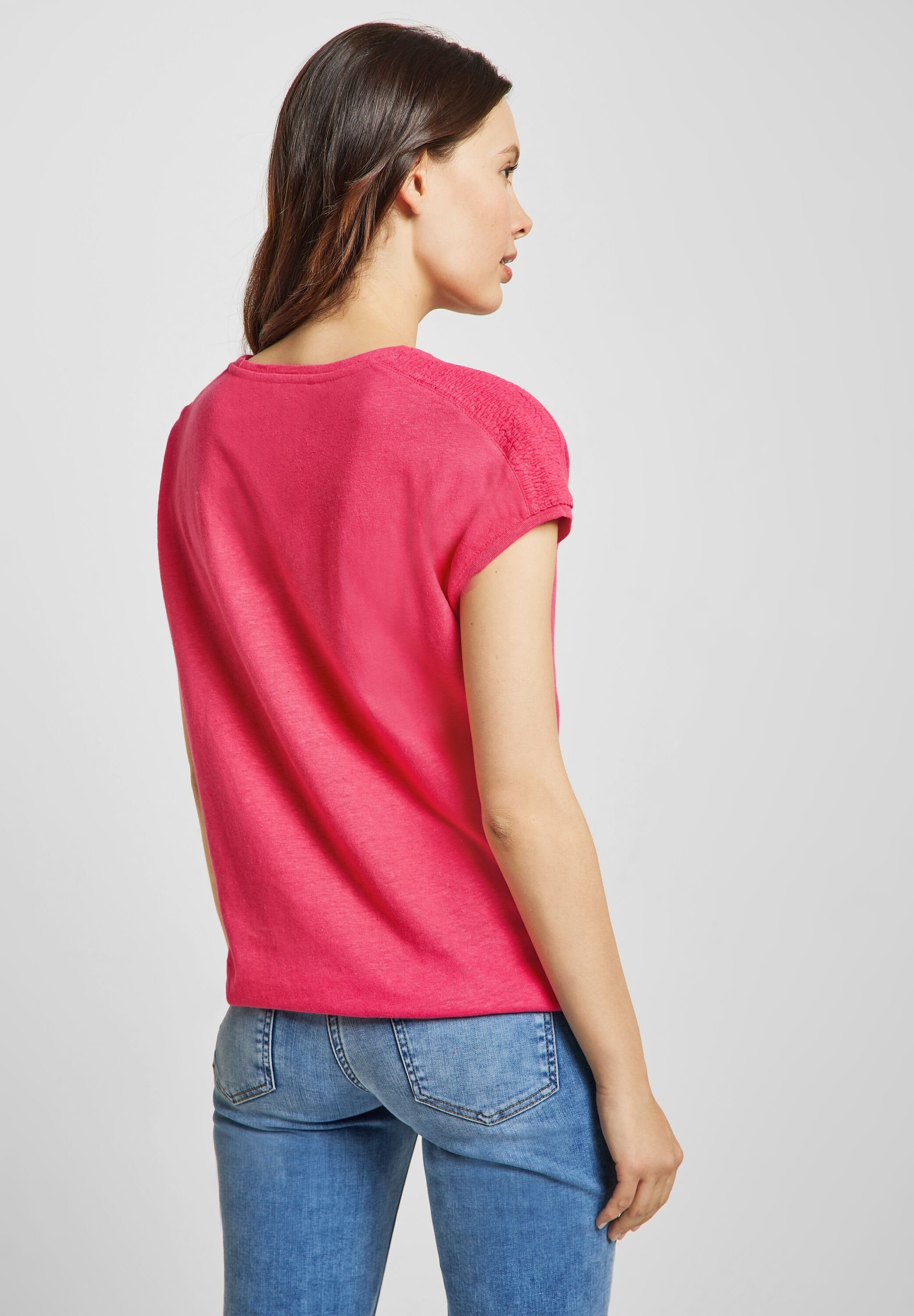 Cecil T-Shirt in Unifarbe strawberry red