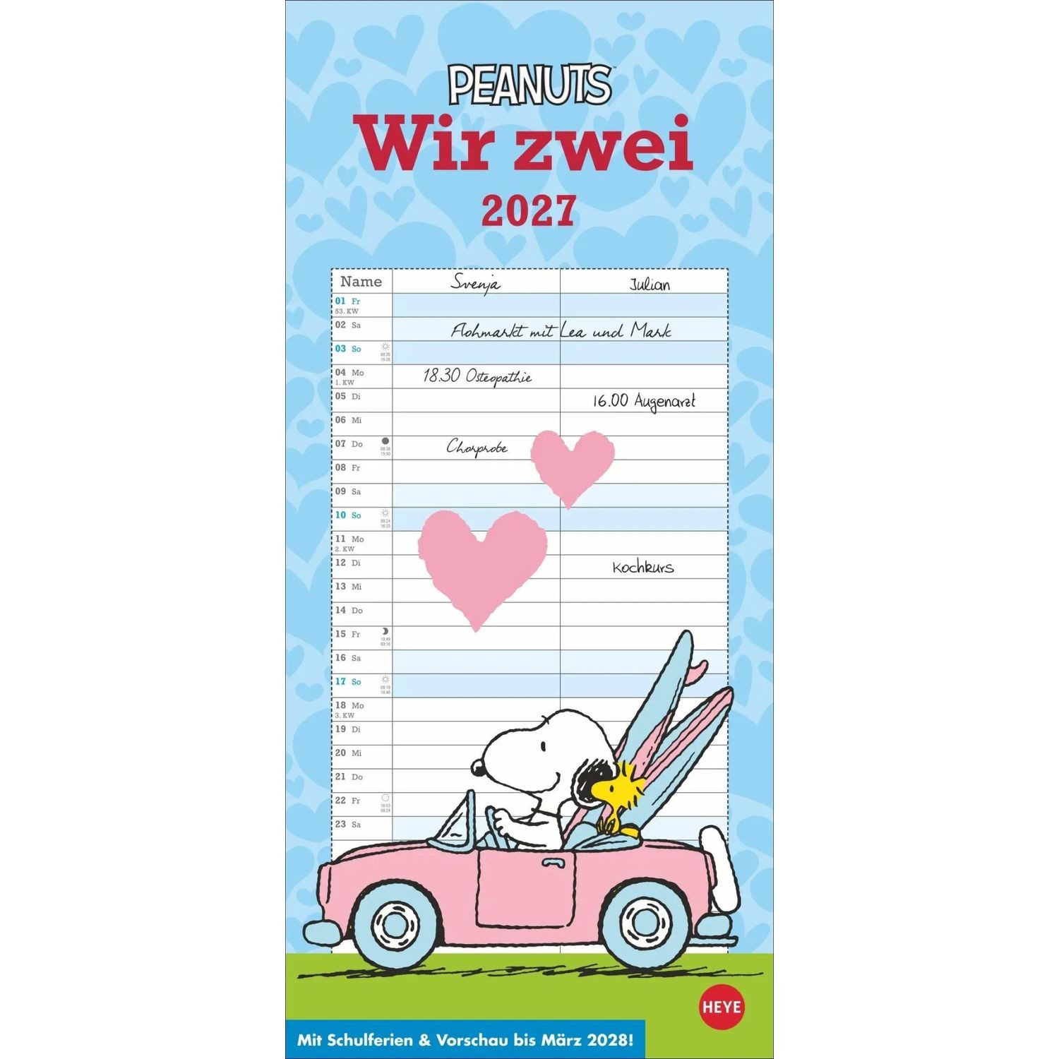 HEYE Wandkalender Peanuts Planer Wir zwei 2027