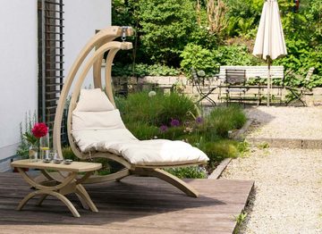 Amazonas Hängesessel Swing Lounger creme - Schwebelige + Sitzkissen + Spiralfeder