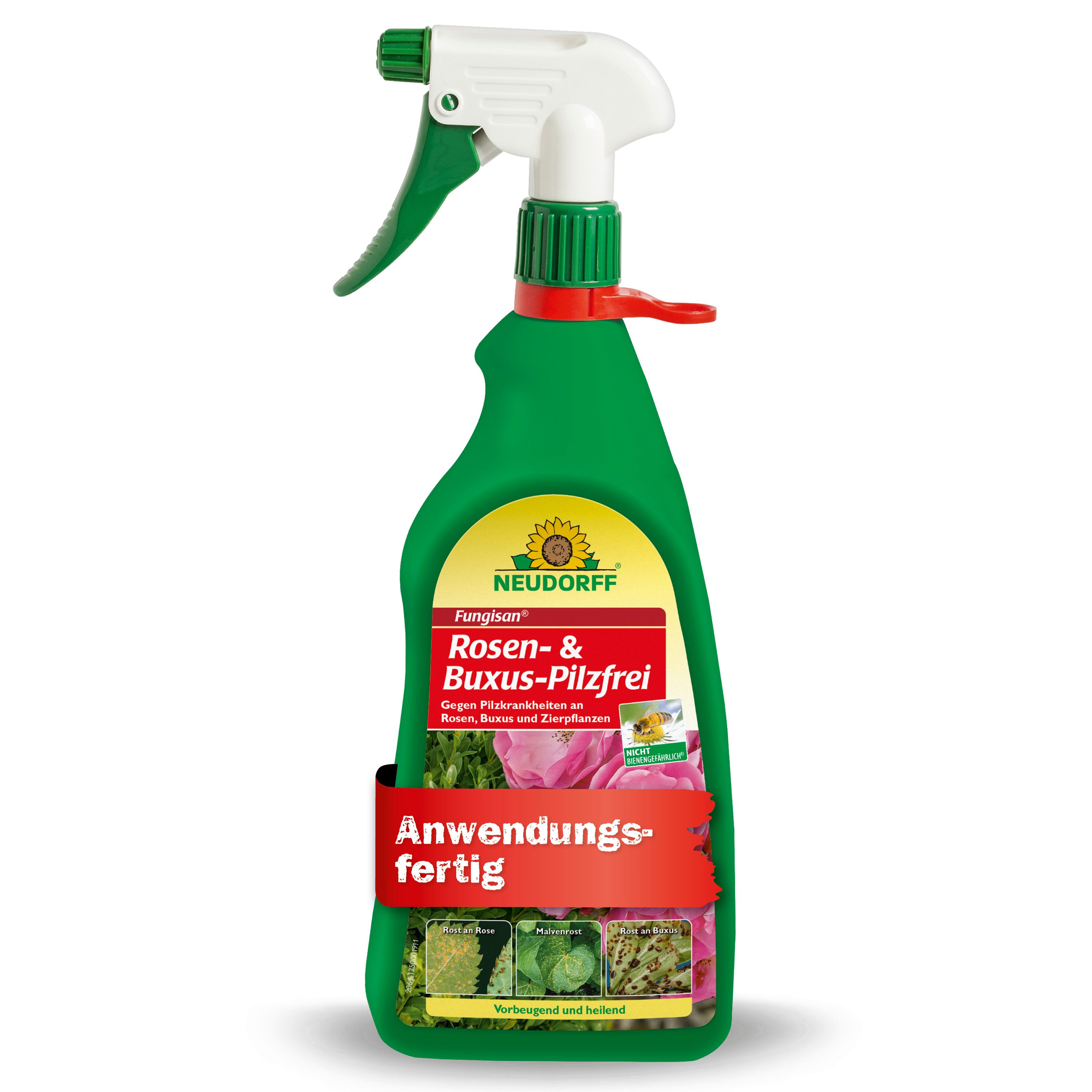 Neudorff Pflanzen-Pilzfrei Fungisan Rosen- und Buxus-Pilzfrei 1 Liter, 1 l, Systemisches Spritzmittel gegen Pilzkrankheiten, 1 L anwendungsfertig für bis zu 16 m² Pflanzenfläche, Systemischer Wirkstoff verteilt sich in der Pflanze