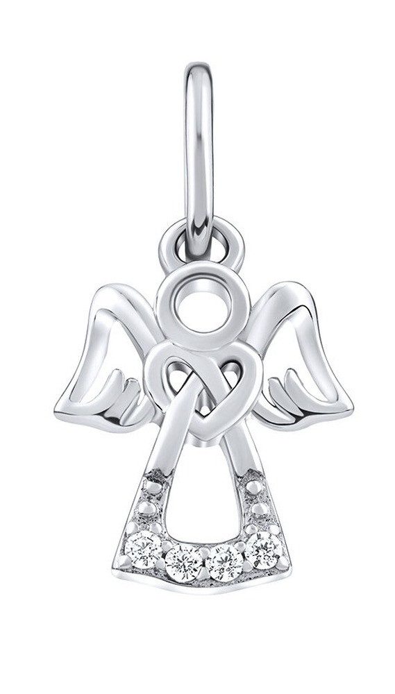 Silvego Engelanhänger Silver pendant with clear zircons Angel MW2233P