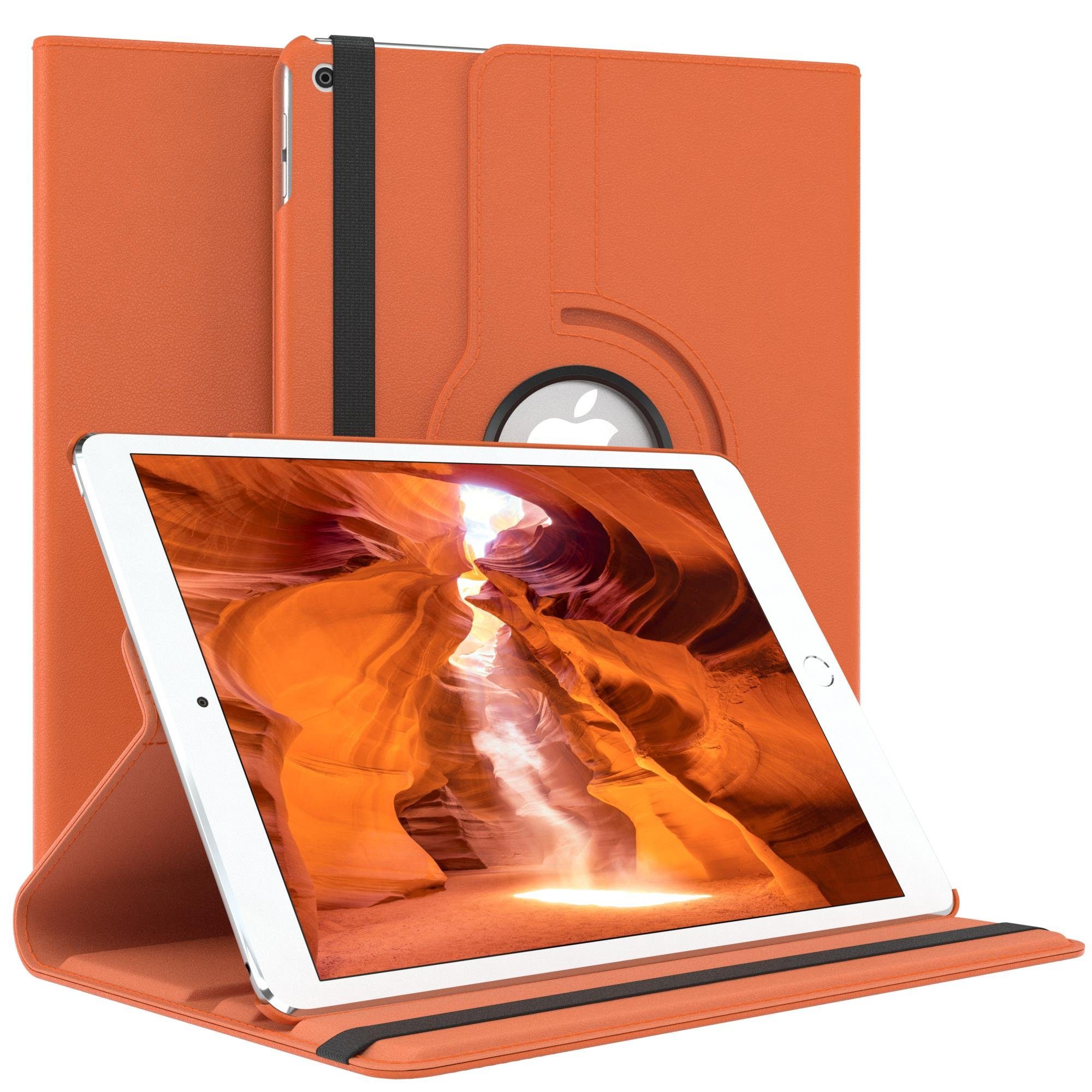 EAZY CASE Tablet-Hülle Rotation Case für Apple iPad Air 2 9,7 Zoll, Tabletschutz robust magnetisch verstellbar Klappetui mit Deckel Orange