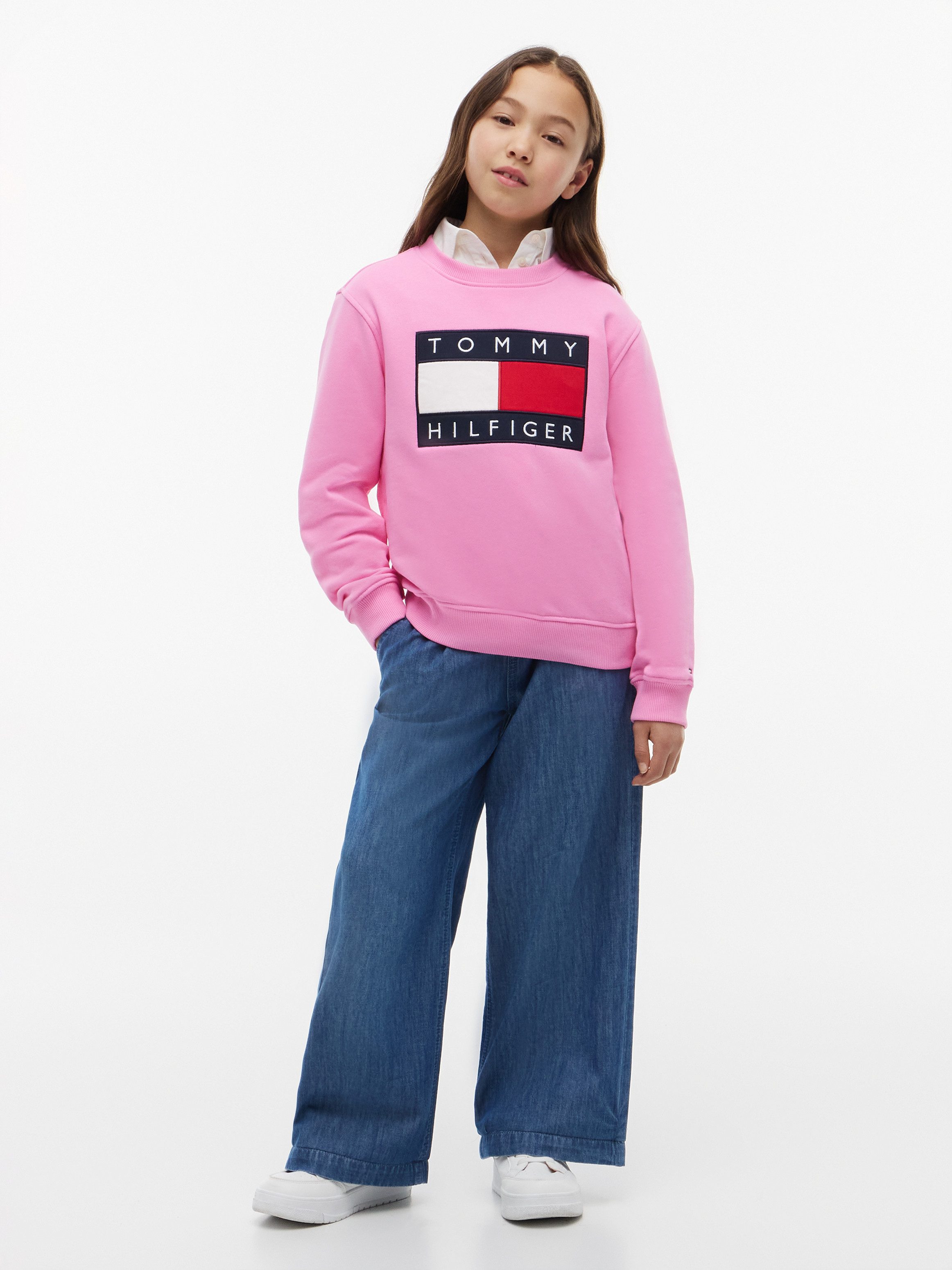 Tommy Hilfiger Sweatshirt Regular Fit, Kinder bis 16 Jahre, Logo-Applikation