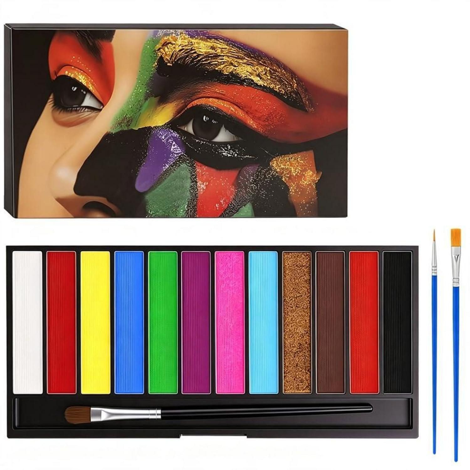 LuxusKollektion Theater Schminkpalette Schminkset wasserbasiert 12 Farben (12-tlg)