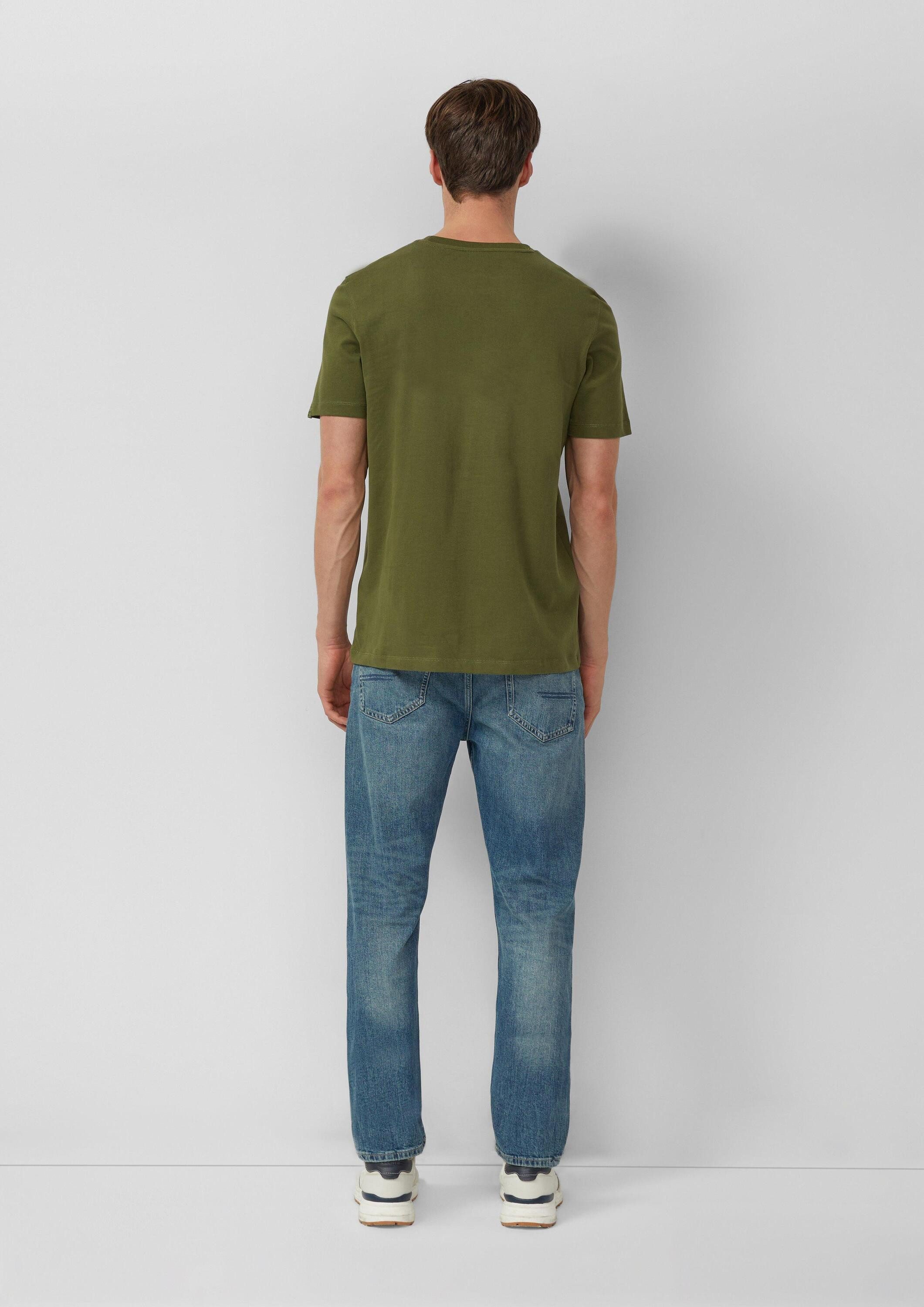 s.Oliver Kurzarmshirt T-Shirt Softes T-Shirt aus Heavy Jersey mit Label-Details