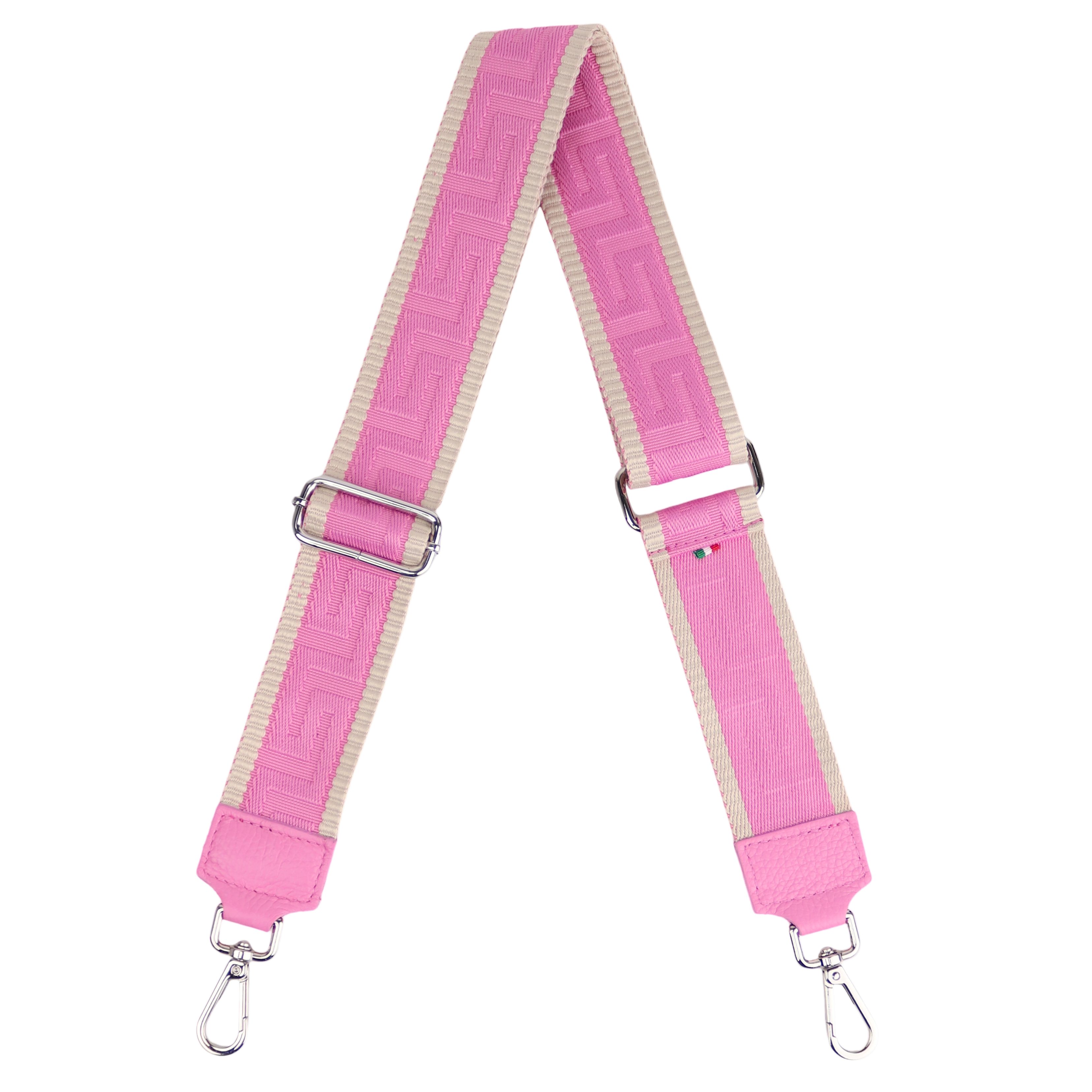 MIRROSI Schulterriemen Made in Italy aus Echtleder Schultergurt für Tasche zum Wechseln (Farben in: Rosa,Rot,Babyrosa,Orange,Flieder,Weiß, 1x Taschengurt) 5cm Breit Bohemian Style