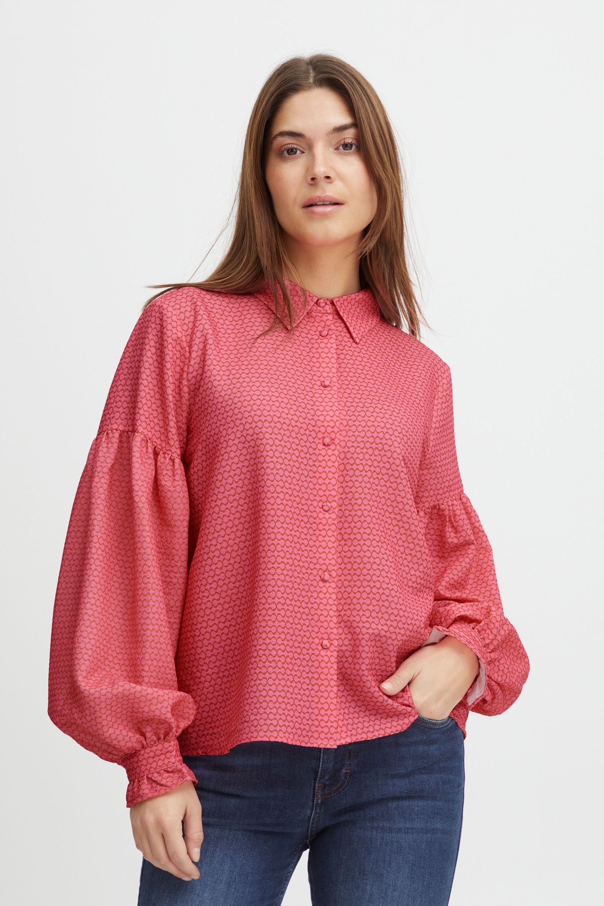 Pulz Jeans Langarmbluse PZSAVINO Shirt - 50207178 Pink Printed (201333)