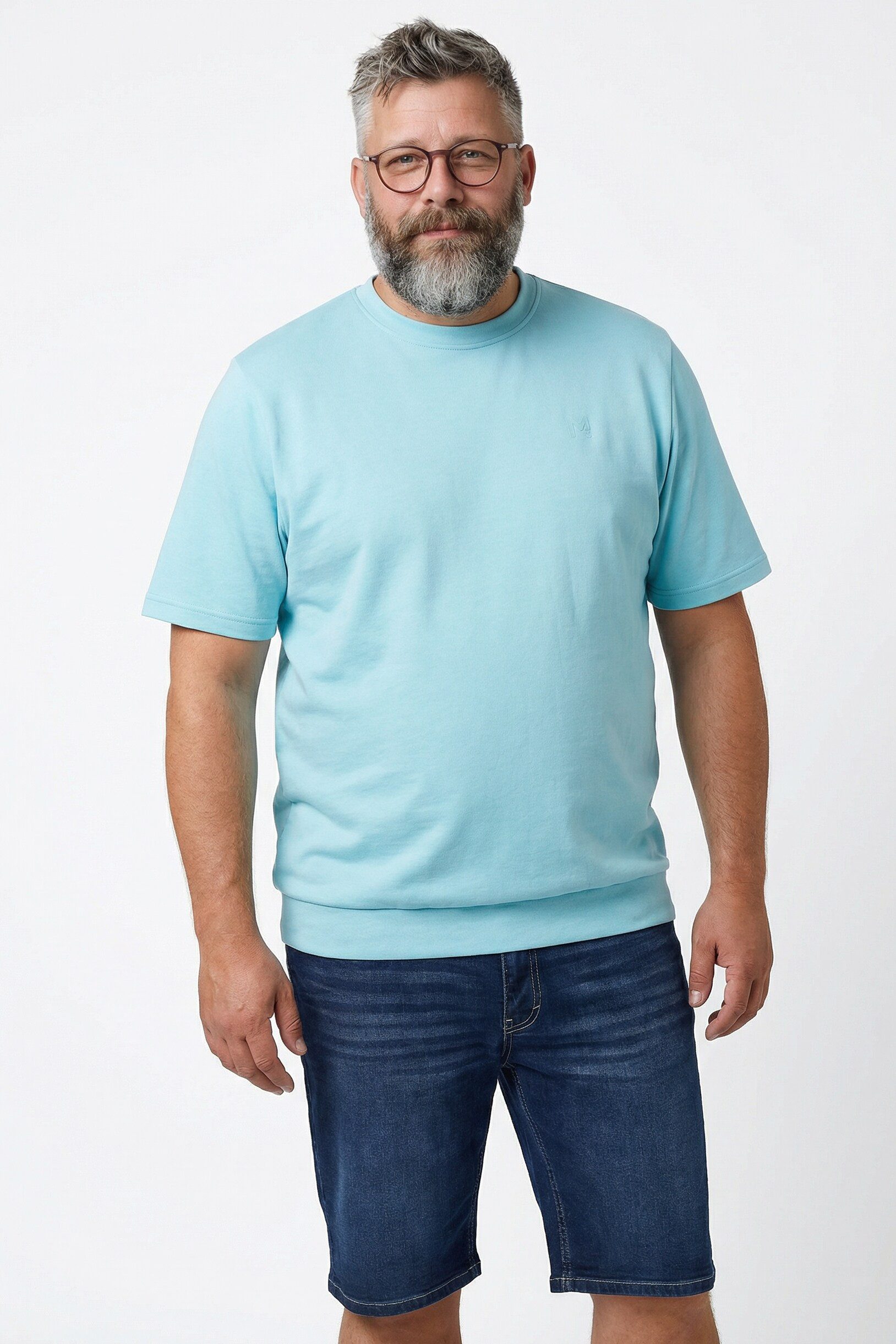 Men Plus T-Shirt T-Shirt Bauchfit Basic Halbarm