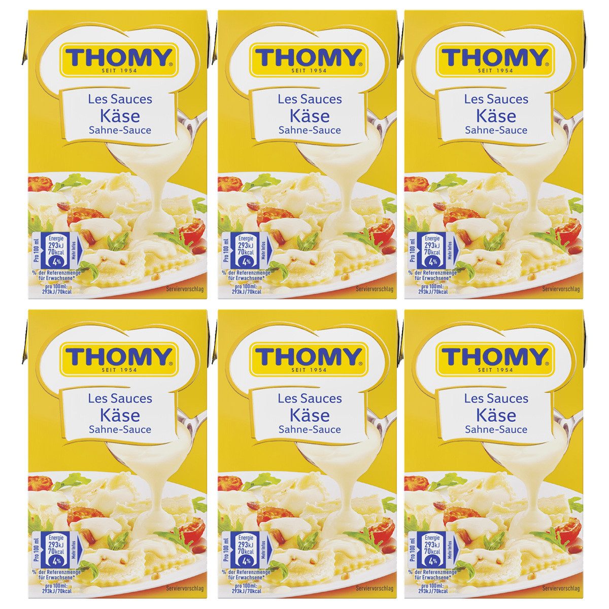 THOMY Saucen, Thomy Les Sauces Käse Sahne Sauce cremig helle Käsesoße 250ml 6er Pack
