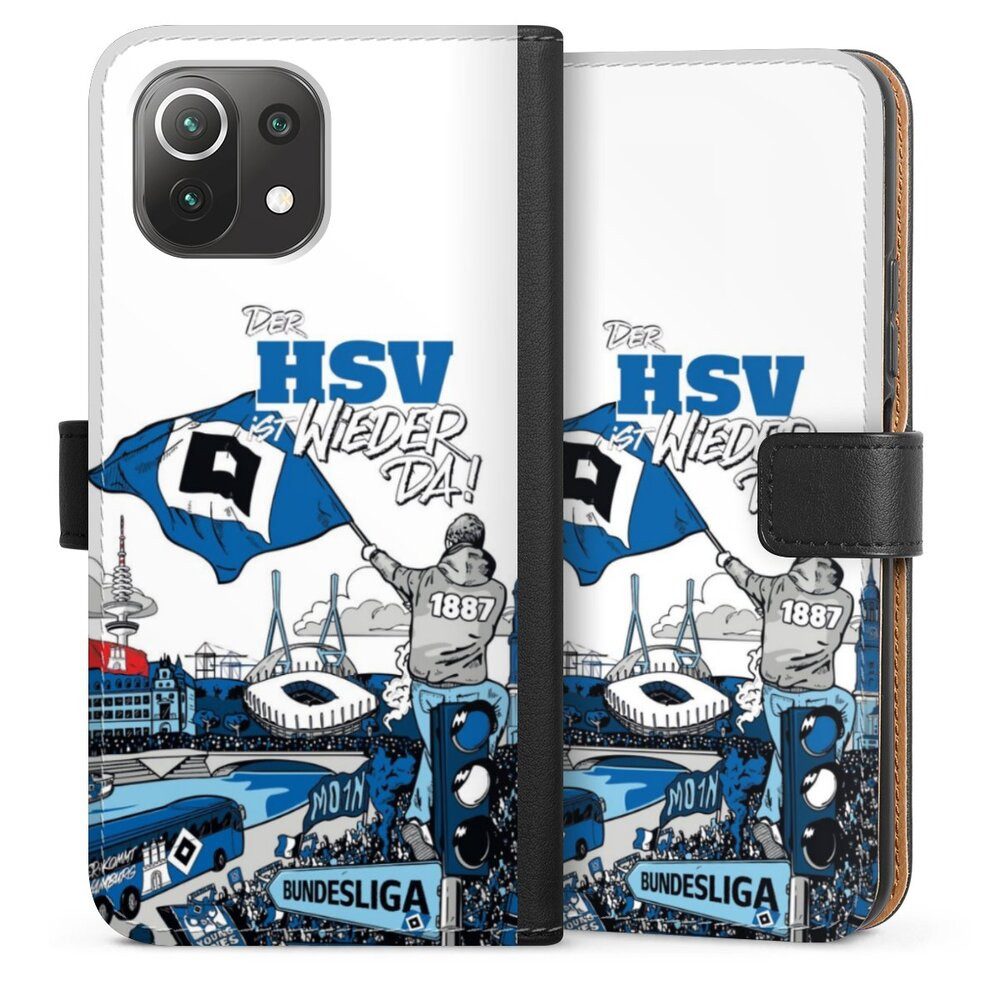 DeinDesign Handyhülle Hamburger SV Offizielles Lizenzprodukt Aufstieg, Xiaomi Mi 11 Lite 5G NE Hülle Flip Case Klapphülle Handytasche Leder