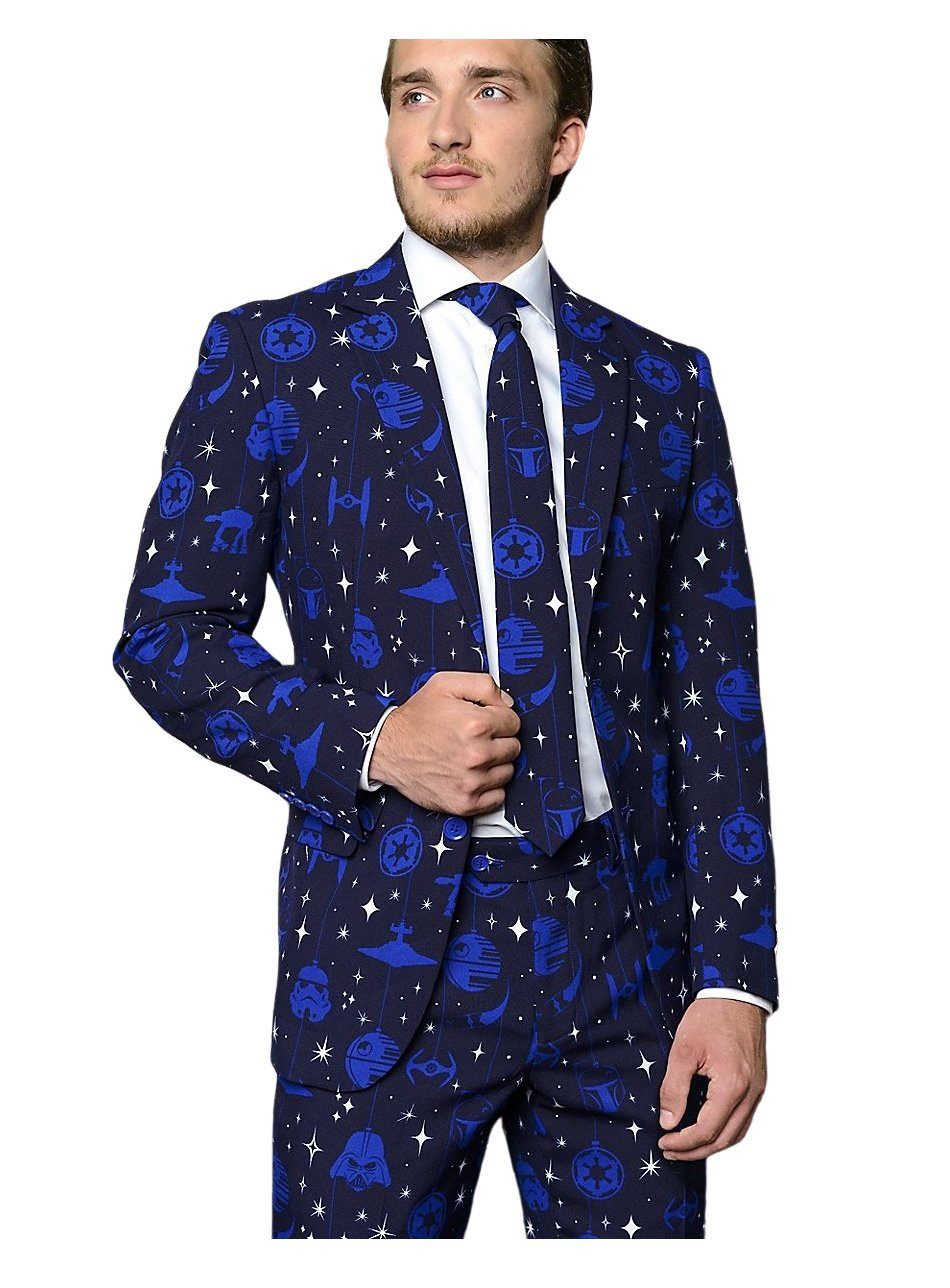 Opposuits Partyanzug Star Wars Starry Side Kostüm Anzug - für Karneval, Die dunkle Seite von Weihnachten - Herrenazug mit Star Wars-Motiven