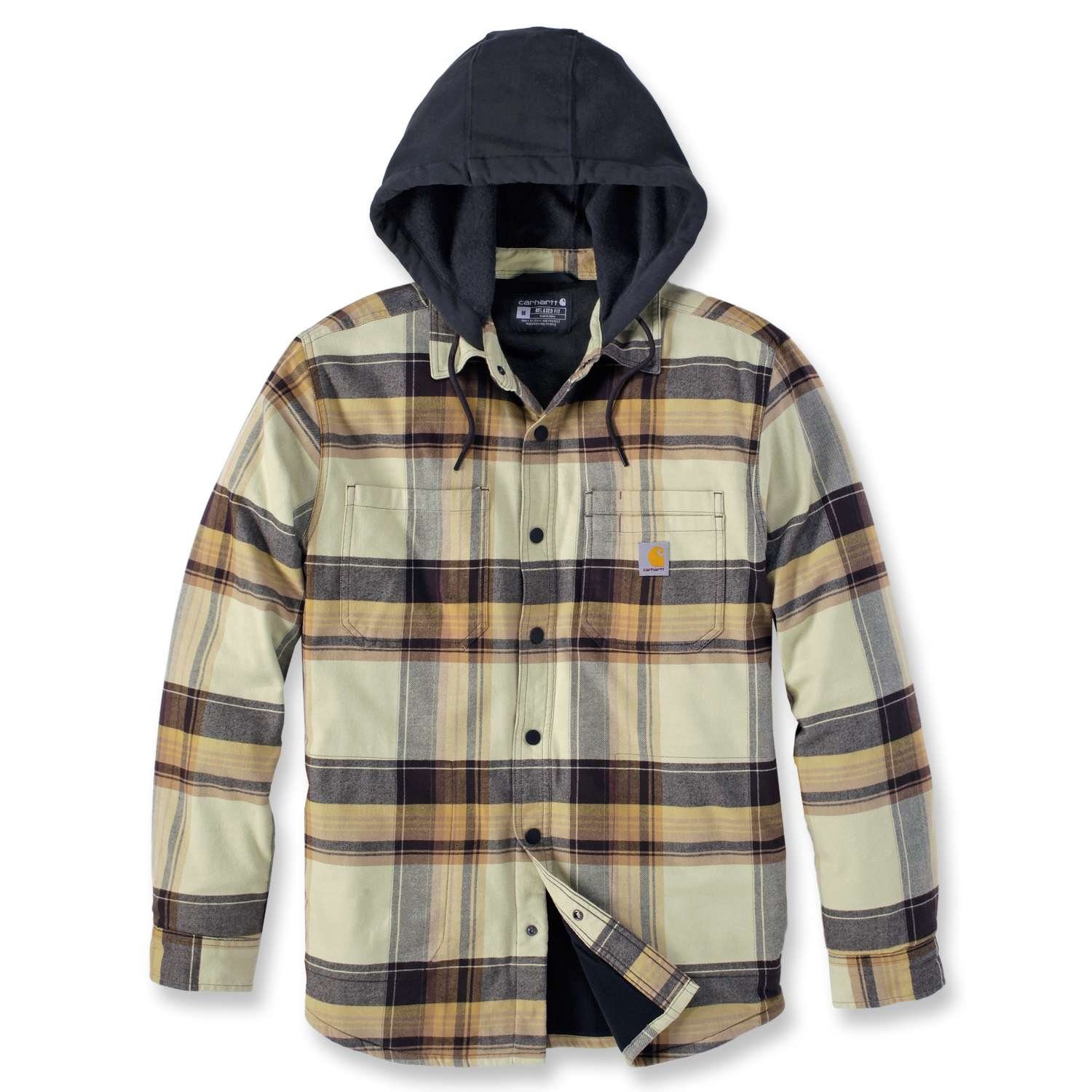 Carhartt Flannel Hooded brown Herren dark Carhartt Übergangsjacke Sherpa-Lined Sommerjacke