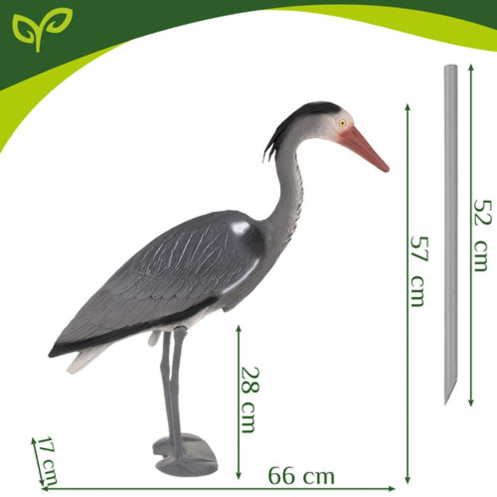 Gardlov Gartenfigur Gartendekoration Reiherfigur Gartenornament, (Spar-Set, 1 St., 66 cm große Silhouette), schützt Ihre Fische im Teich vor ungebetenen gefiederten Besuchern