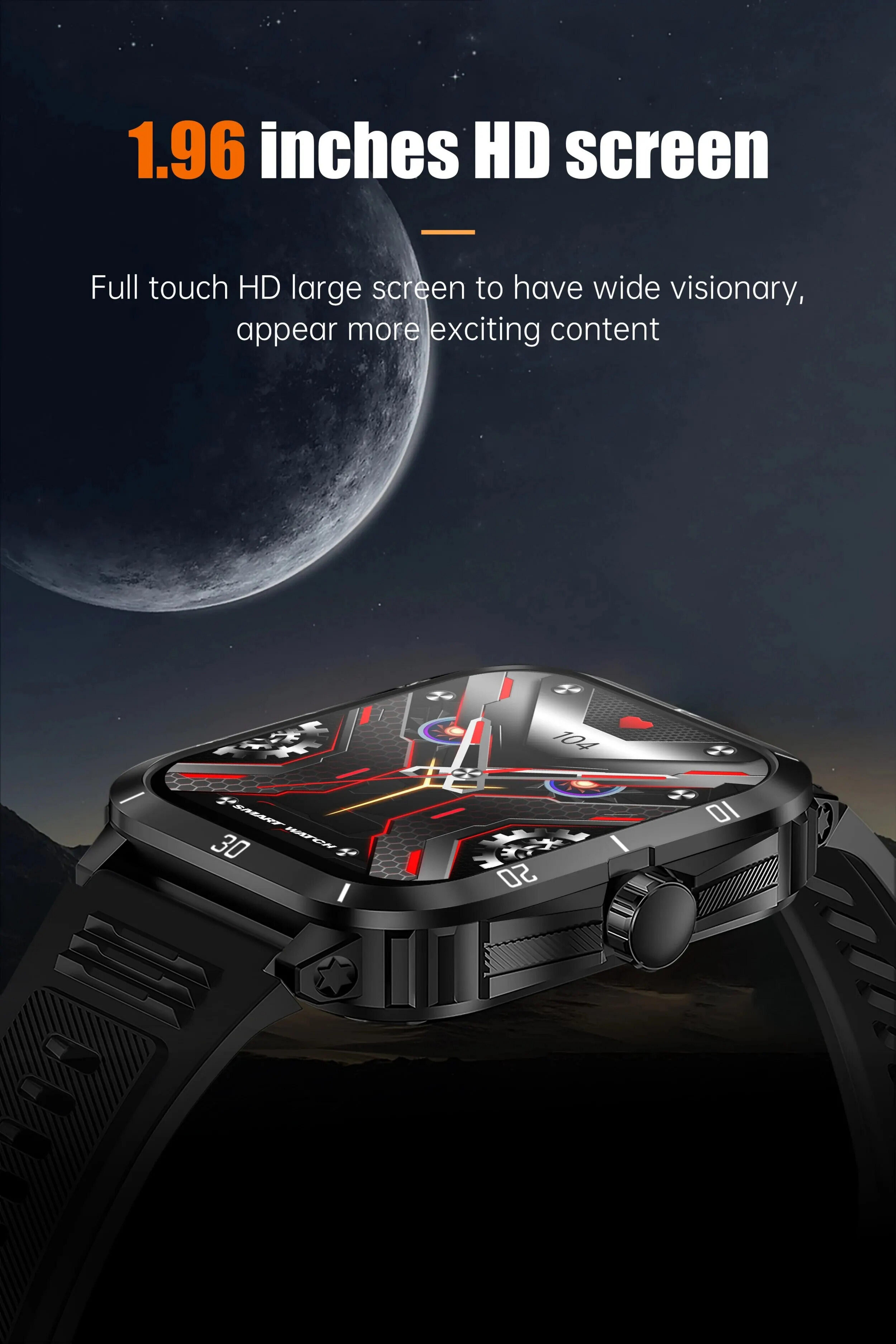 Nagham Ghazal Aswad Smartwatch 1,96 Bildschirm Bluetooth Anruf 100 + Sport 2025 Smartwatch (3,9cm cm)