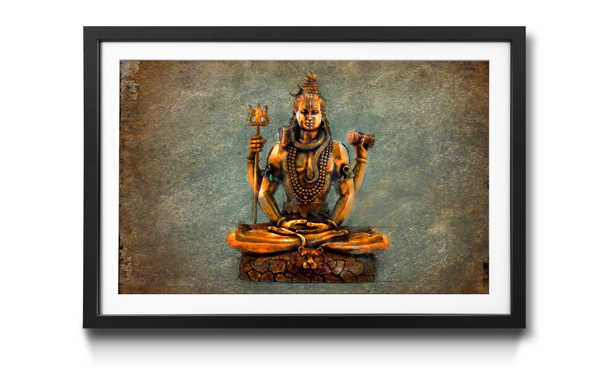 WandbilderXXL in Bild Größen 4 Rahmen Lord Shiva, mit Shiva, Wandbild, Lord erhältlich