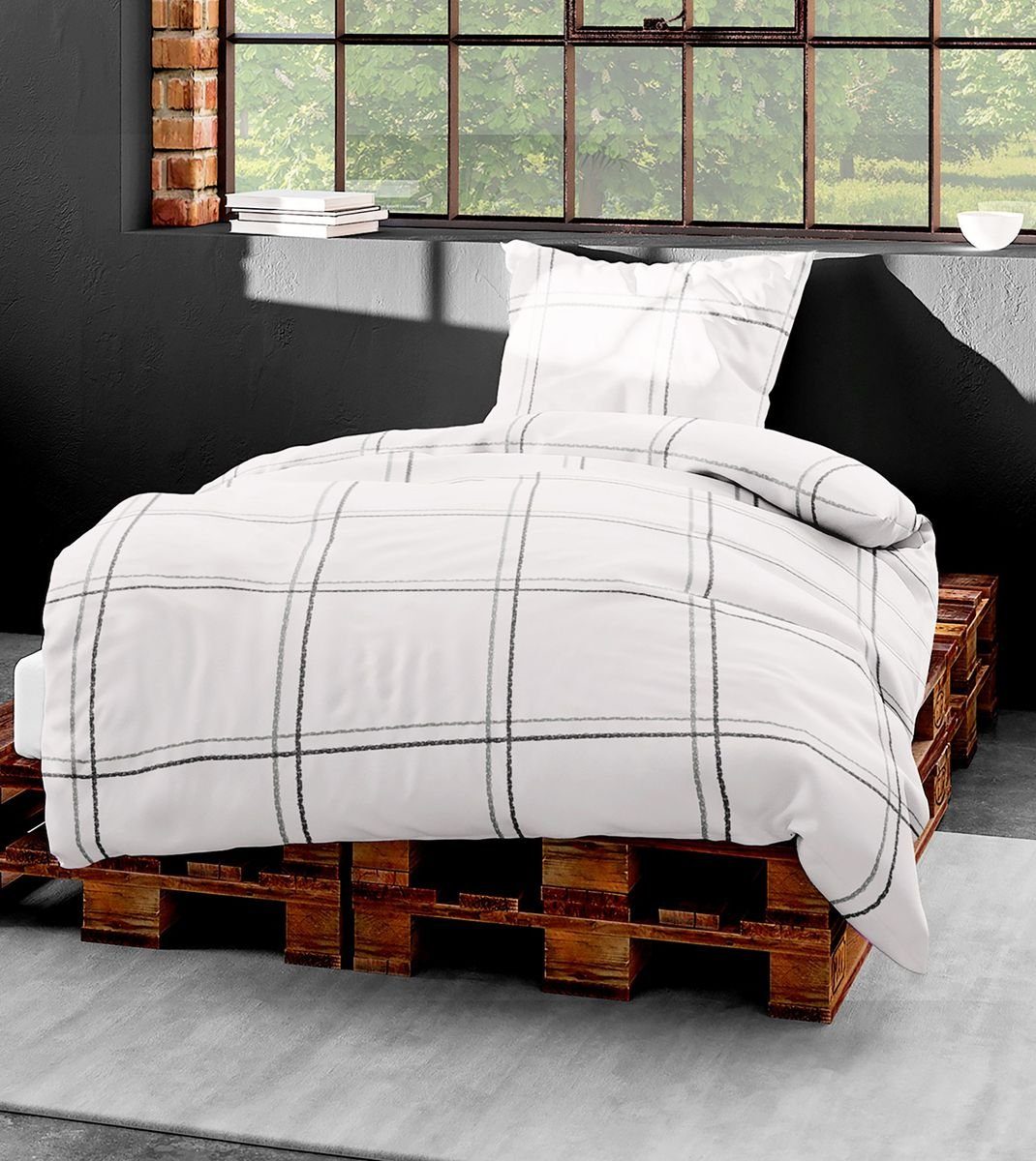 BIERBAUM Bettwäsche Bierbaum Biber Kuschel Bettwäsche 135x200cm Karos Moder günstig online kaufen