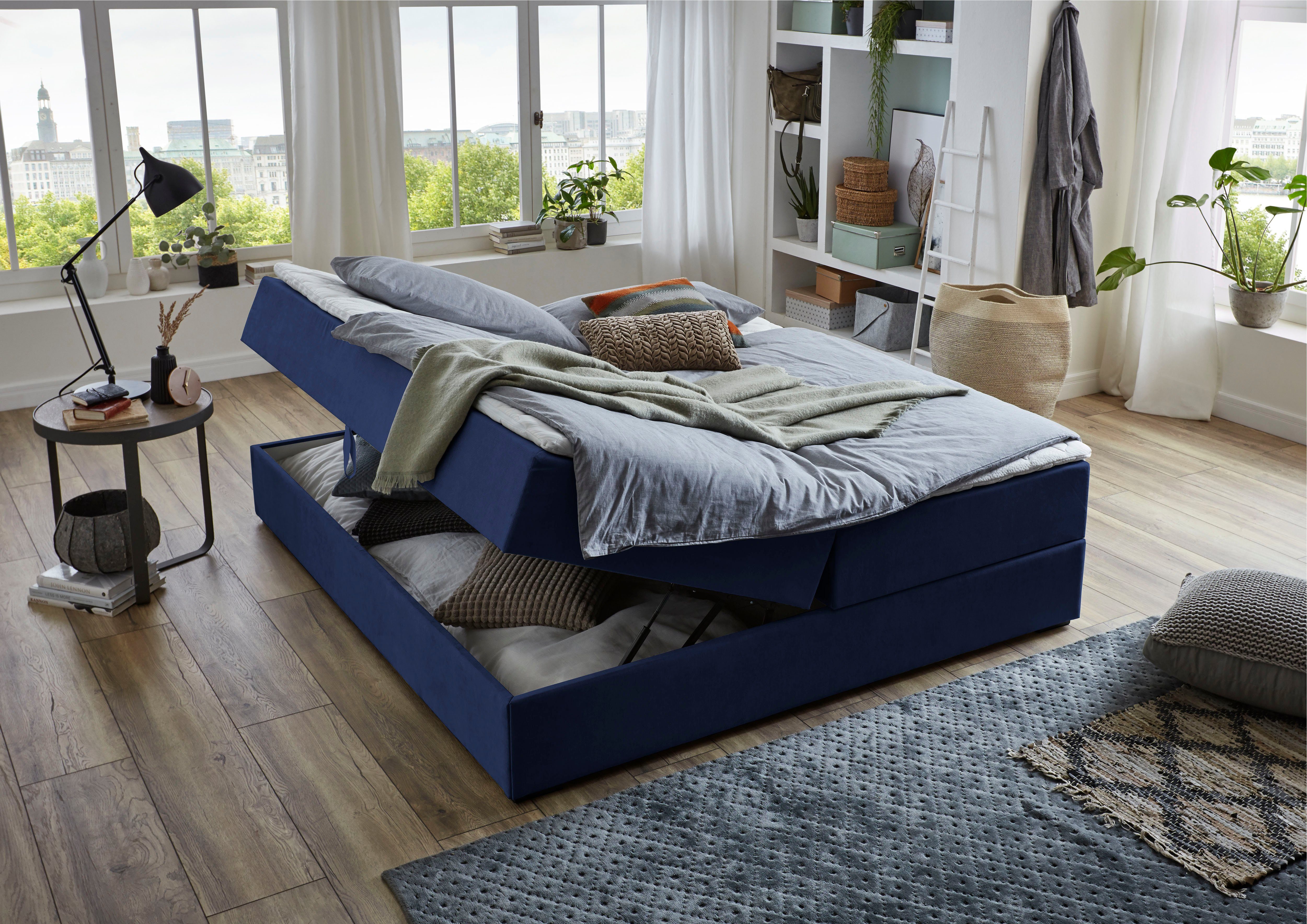 ATLANTIC home collection Boxbett Lucy, ohne Kopfteil, frei im Raum stellbar, mit Bettkasten