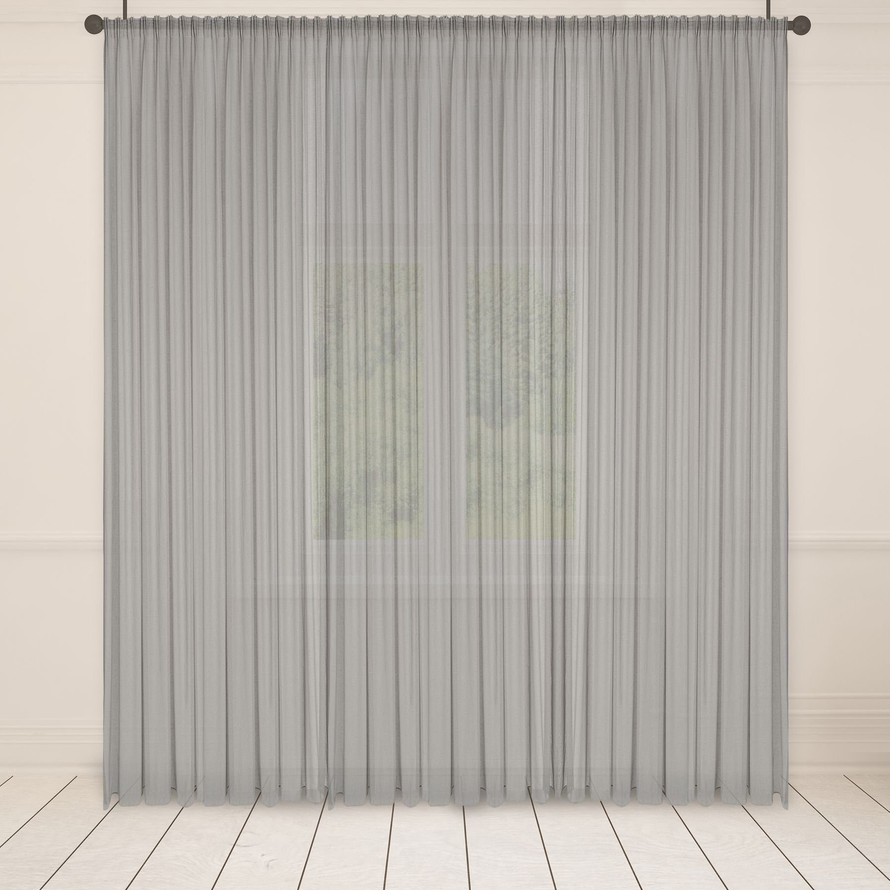 Asphald Gardine Gardinen auf Maß grau-taupe Webware 3er Falte 1:2,5 (1 St), Faltenband, St.Br 200cm f.Breite 80cm