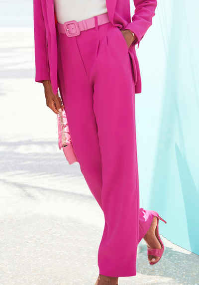 LASCANA Anzughose im Business-Look, elegante Stoffhose mit Taschen und Bundfalten