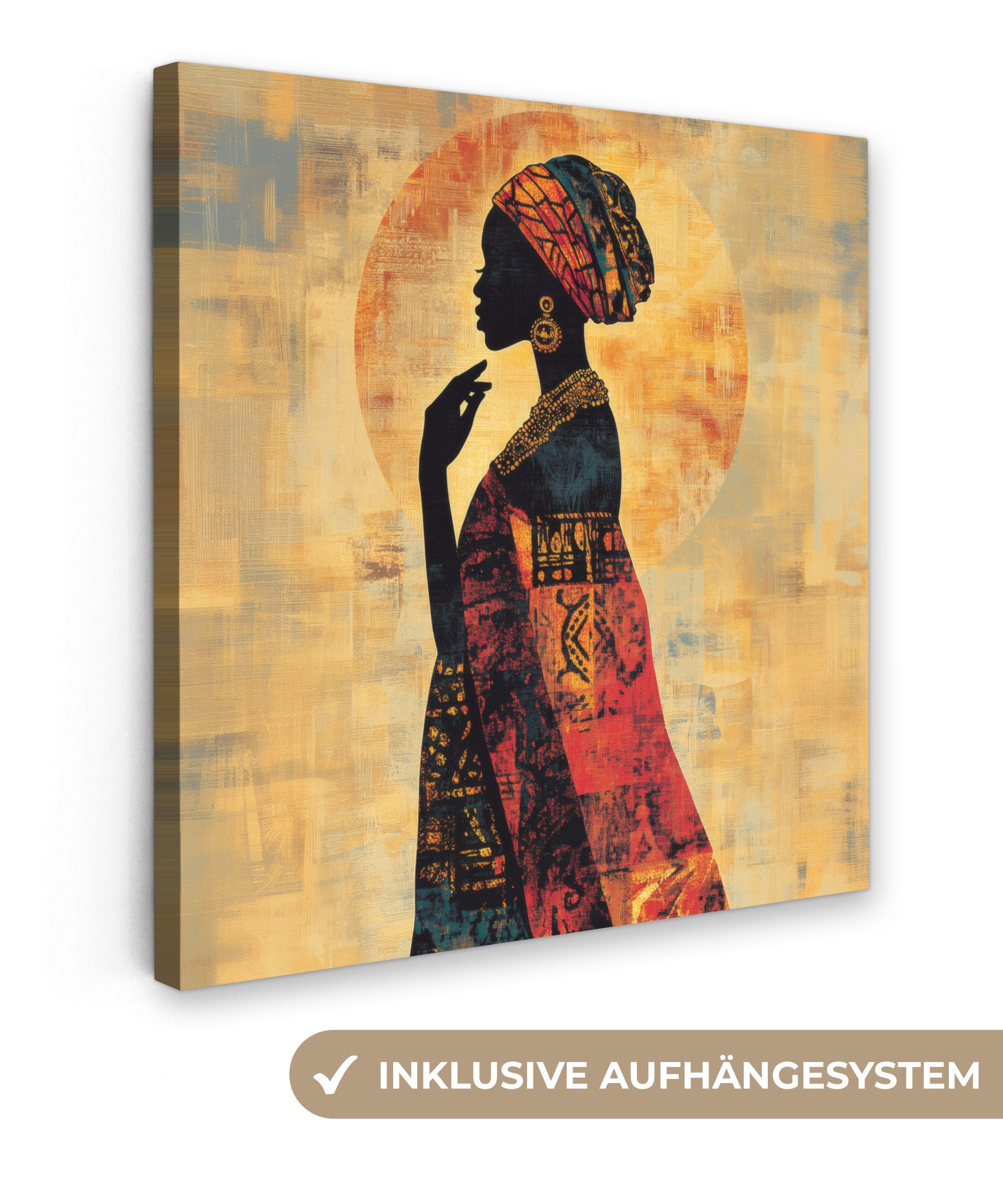 OneMillionCanvasses® Leinwandbild Frau - Scherenschnitt - Muster - Verschnö günstig online kaufen