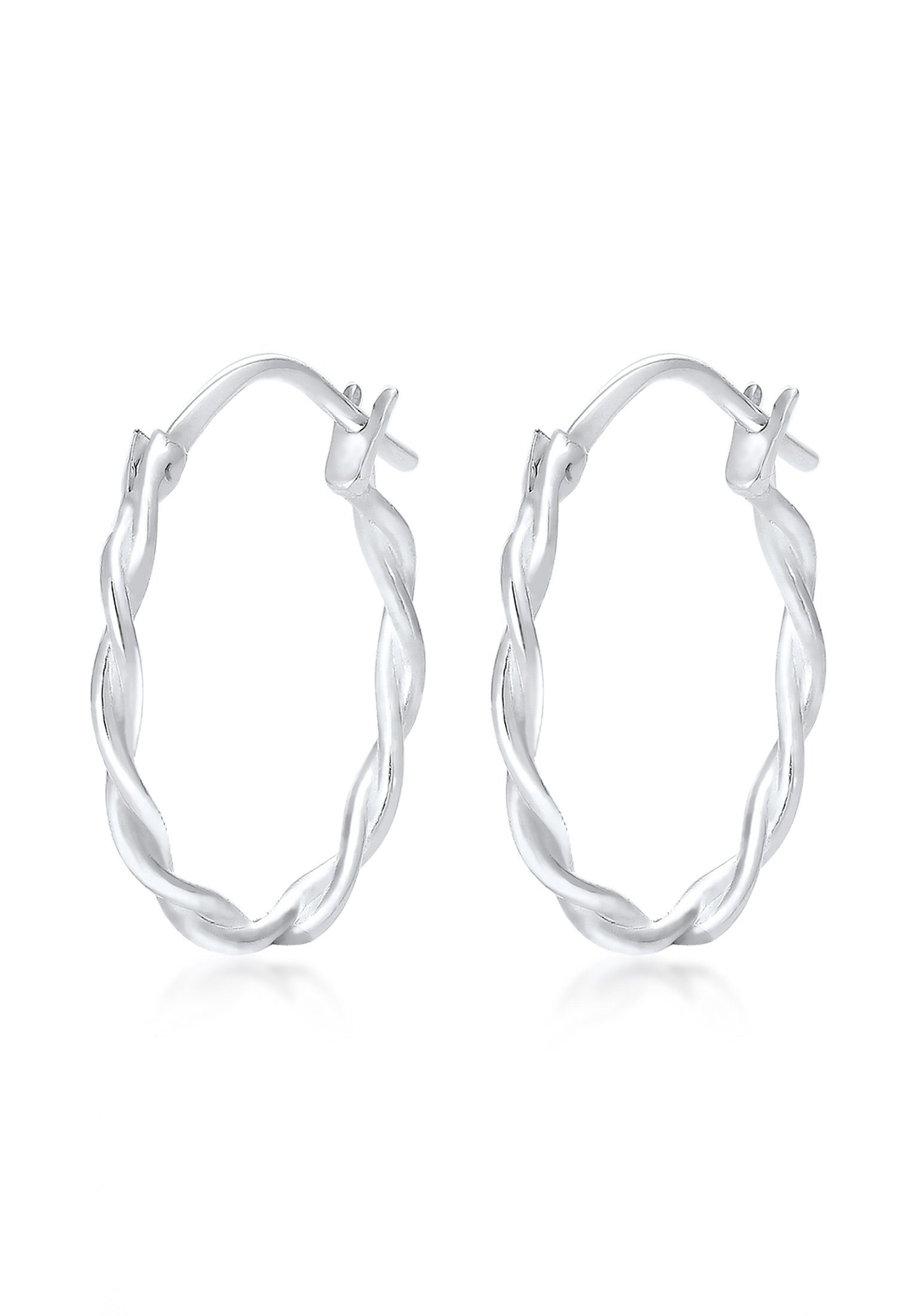 Elli Paar Creolen Elli Ohrringe Twisted Gedreht Creole Trend 925 Silber
