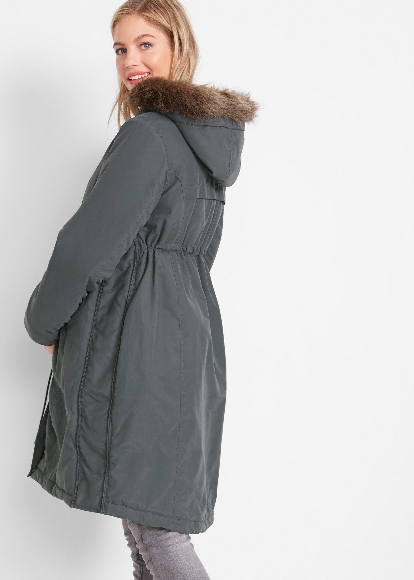 bonprix Umstandsjacke mit seitlichen Reißverschlüssen zur Weitenregulierung, mit 2-Wege-Zip
