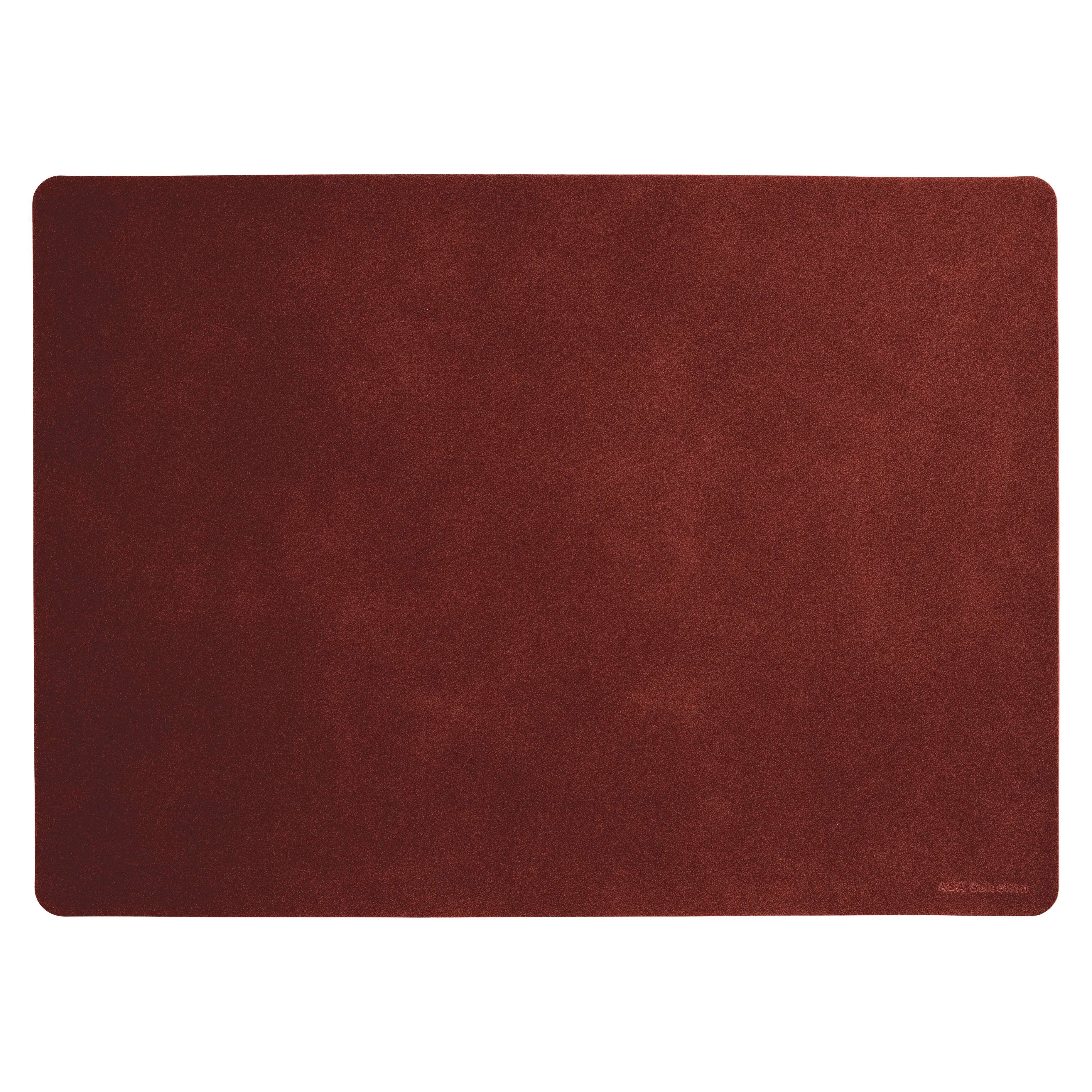Platzset, soft leather optic red earth 33 x 46 cm, ASA SELECTION, Farbe: rot,  Wildlederoptik