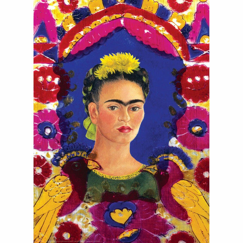 EUROGRAPHICS Puzzle Selbstbildnis Kahlo, der Frida - Puzzleteile von Rahmen 1000