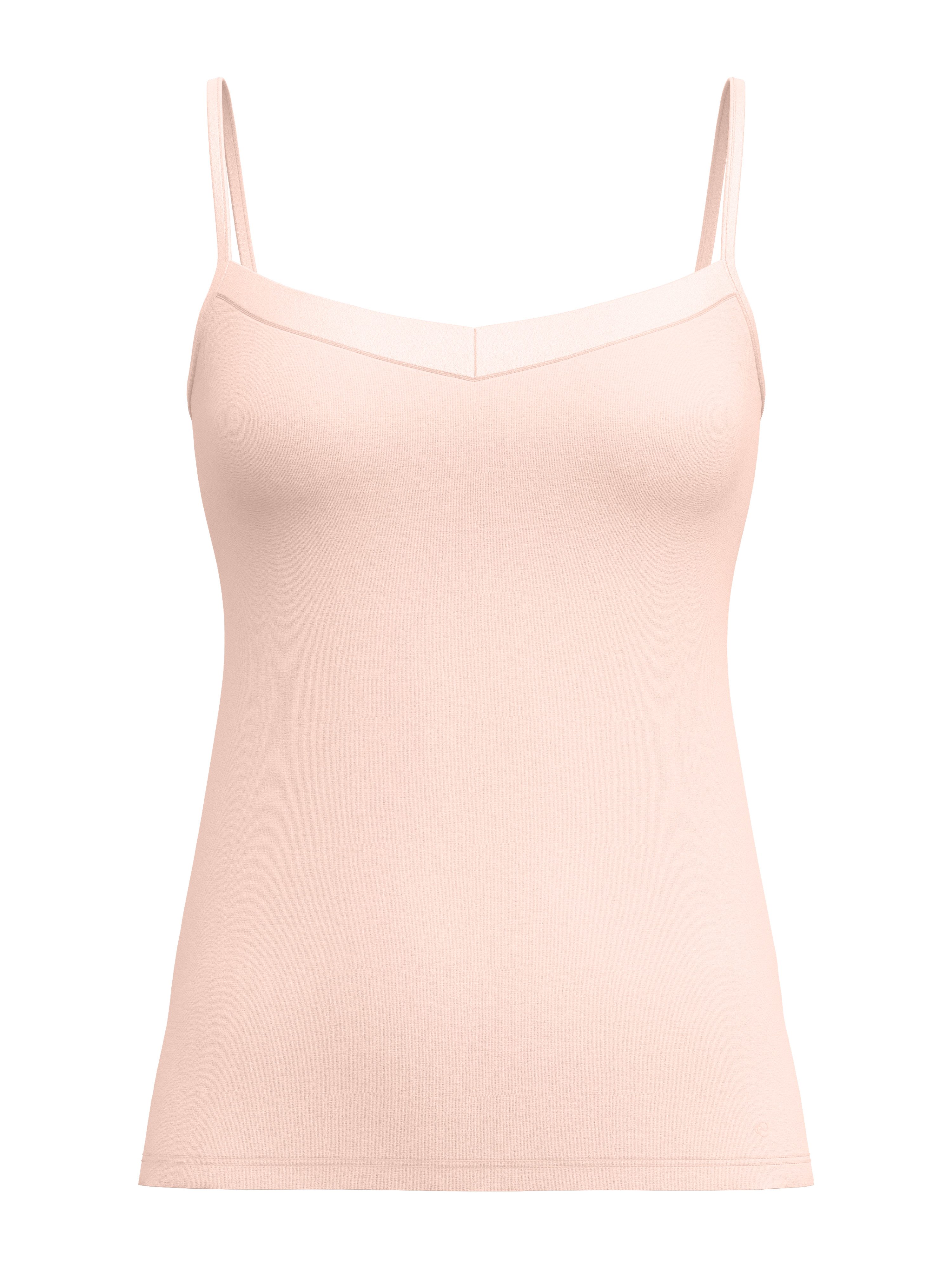 CALIDA Spaghettitop Cate Satin-Einsatz, Single Jersey Qualität, elastisch, weich, feminin
