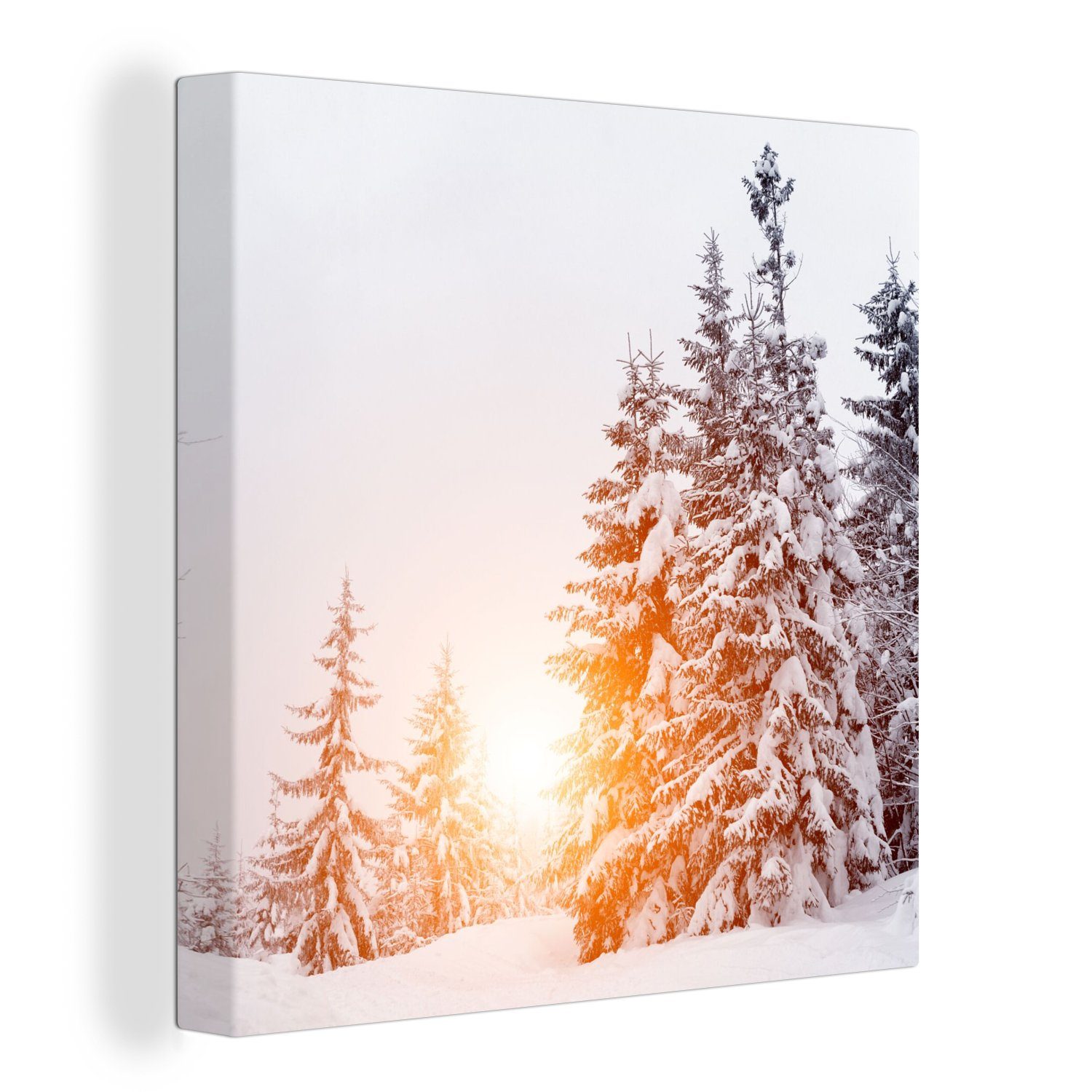 OneMillionCanvasses® Leinwandbild Sonne - Bäume - Schnee, Fotodruck (1 St), günstig online kaufen