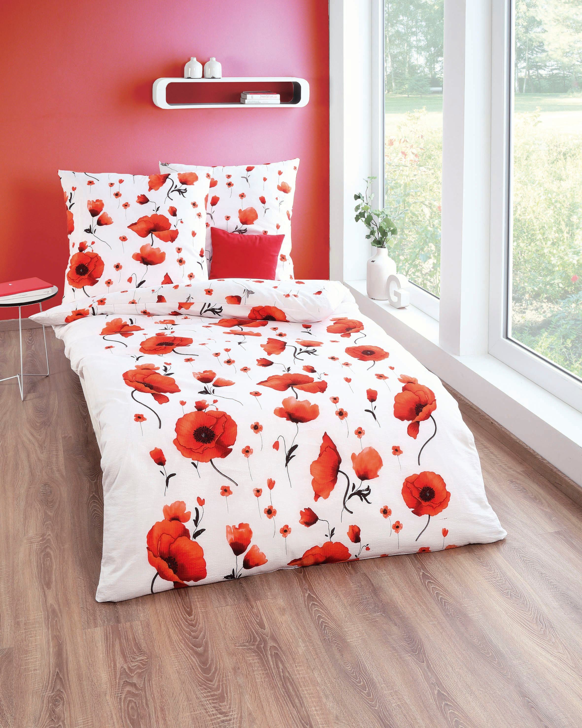Kaeppel Bettwäsche Scarlett Poppies, Seersucker, 2 günstig online kaufen