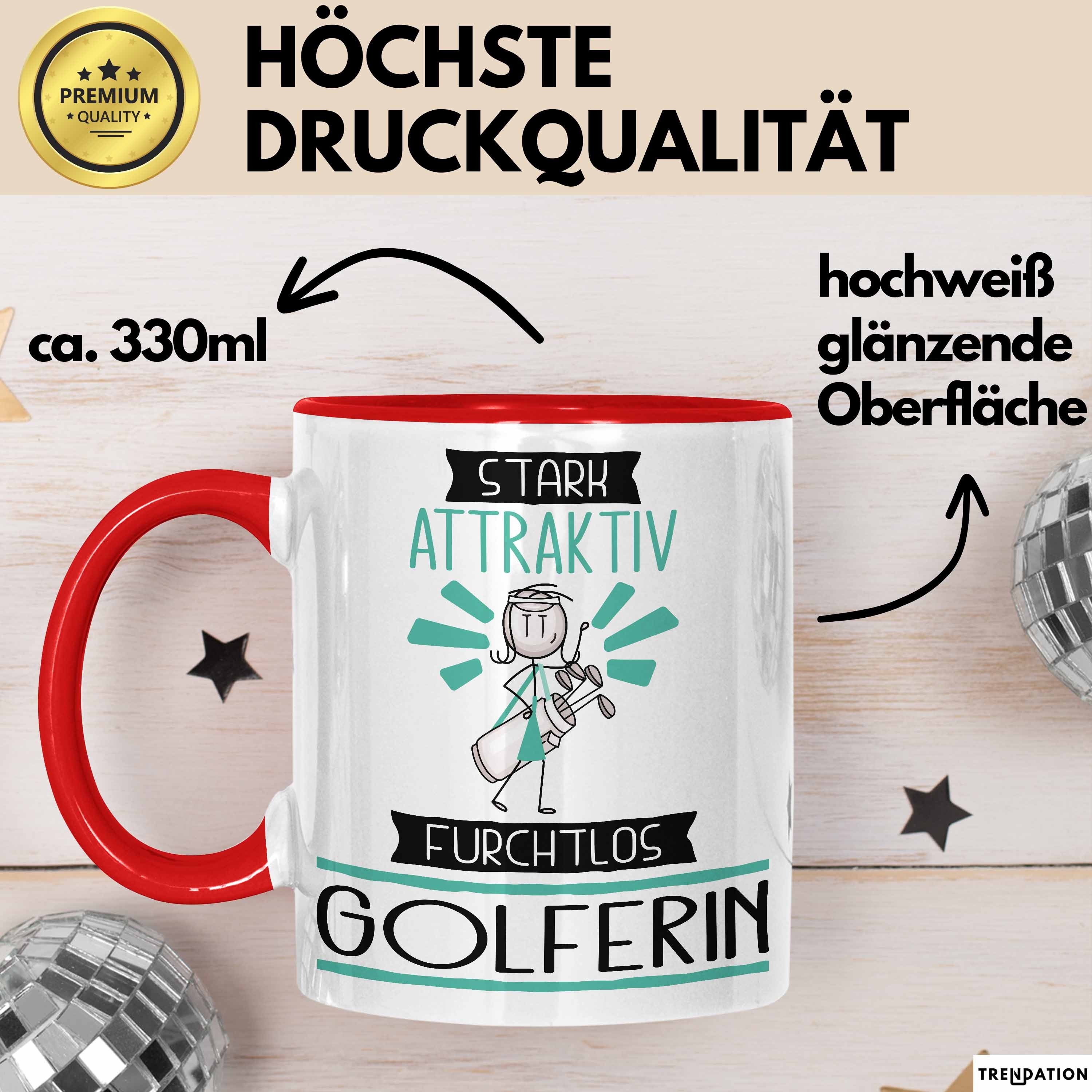 Trendation Tasse Golferin Tasse Geschenk Becher Stark Attraktiv Furchtlos Golferin Lu
